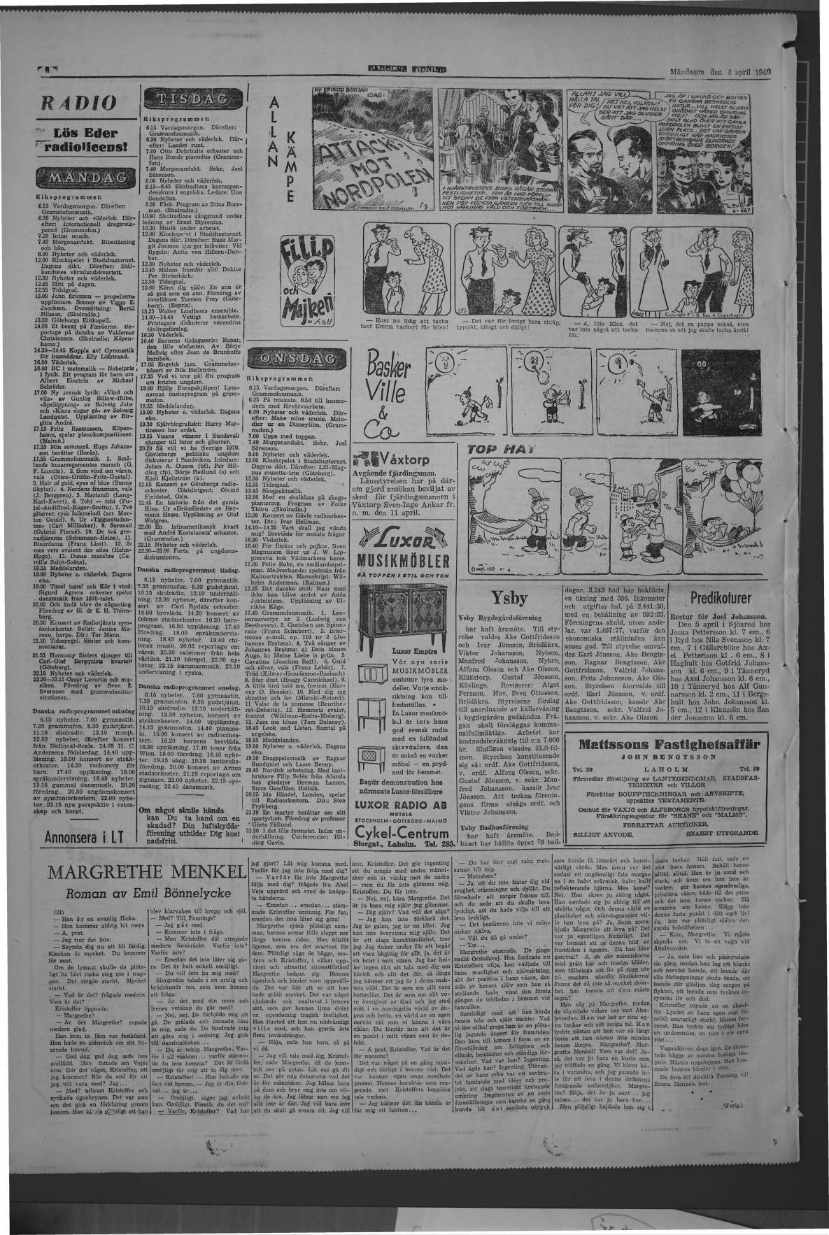 Laholms Tidning Måndag 4 april 1949, sida 8