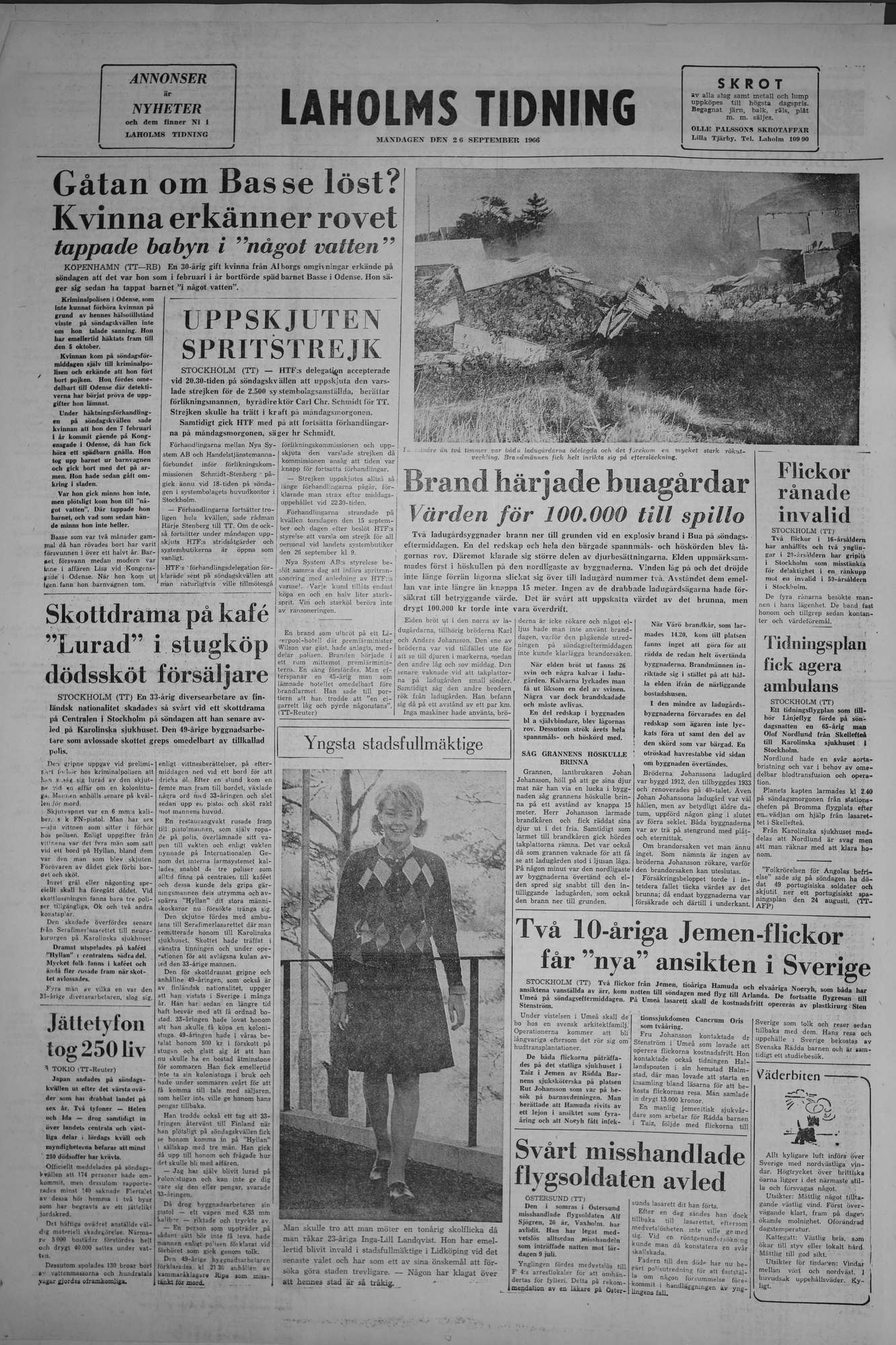 Laholms Tidning Måndag 26 september 1966, sida 8