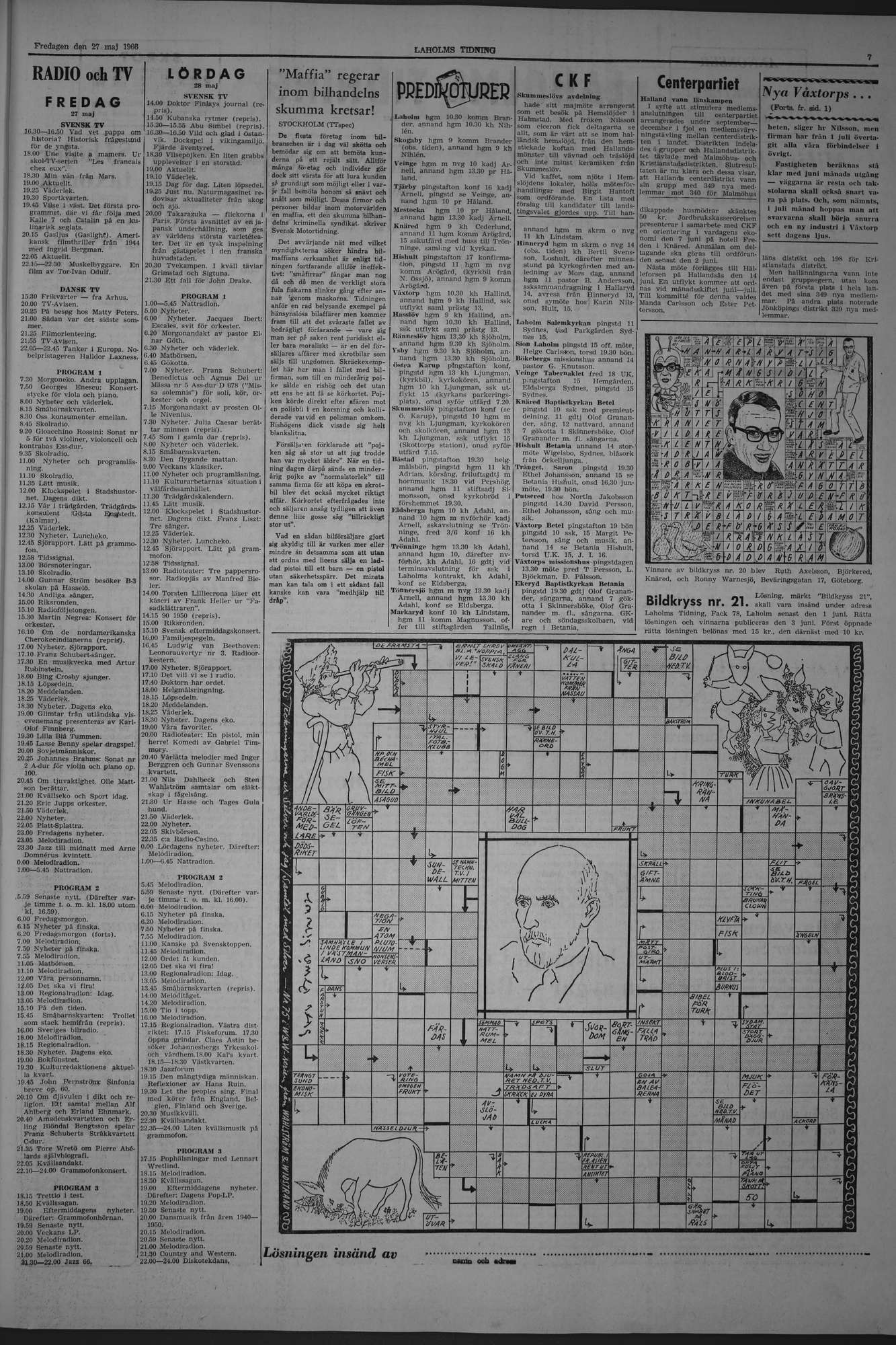 Laholms Tidning Fredag 27 maj 1966, sida 7