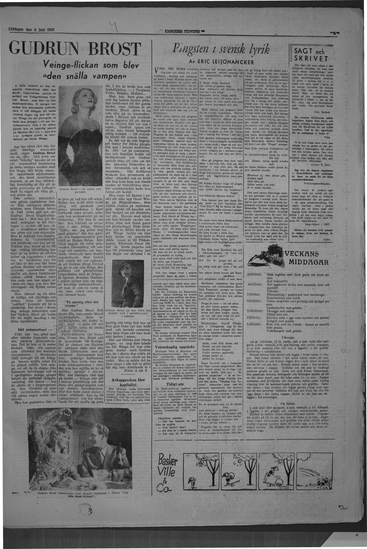 Laholms Tidning Lördag 4 juni 1949, sida 5
