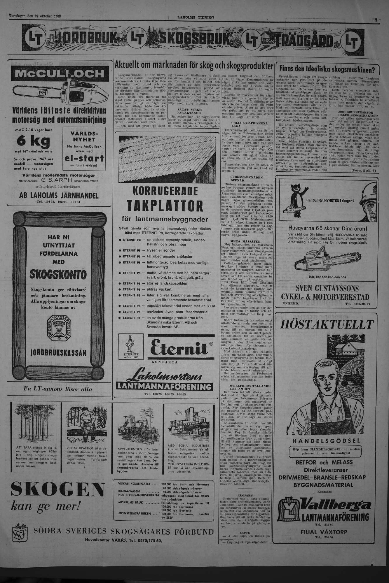 Laholms Tidning Torsdag 27 oktober 1966, sida 7