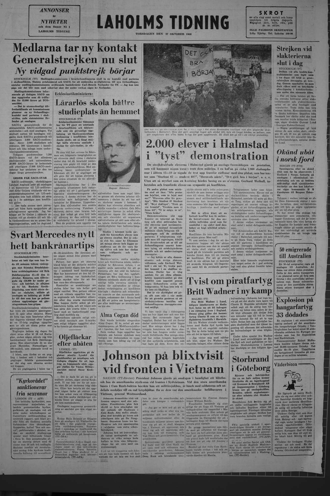 Laholms Tidning Torsdag 27 oktober 1966, sida 8