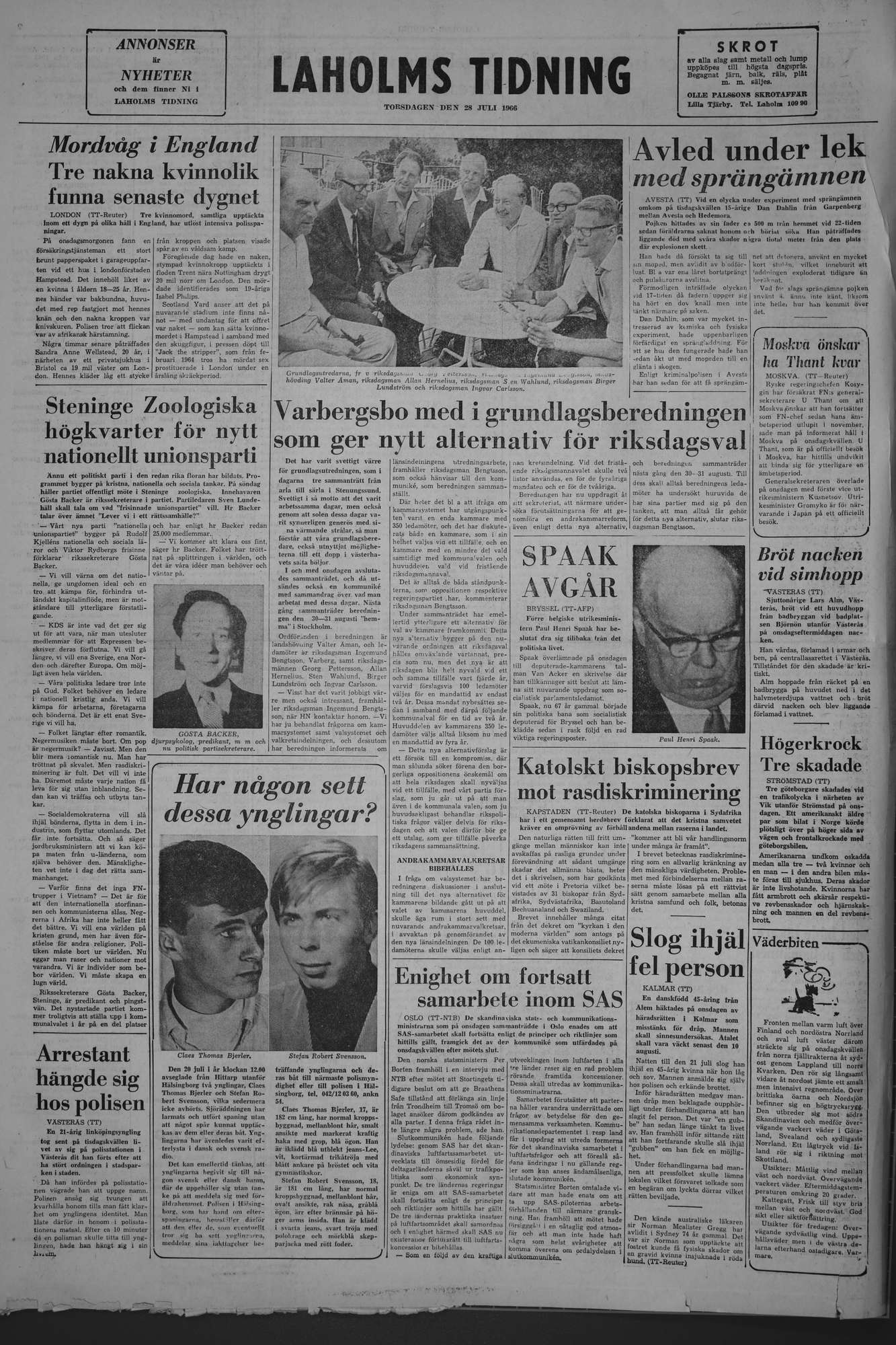Laholms Tidning Torsdag 28 juli 1966, sida 8