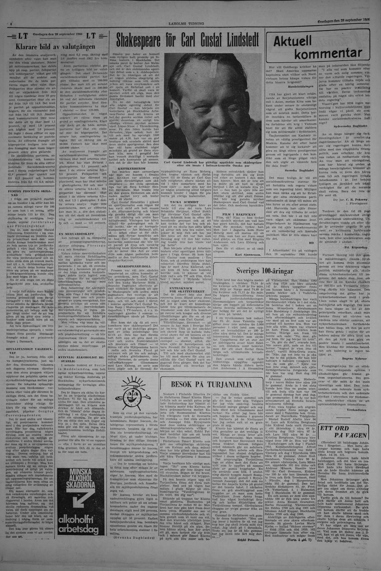 Laholms Tidning Onsdag 28 september 1966, sida 4