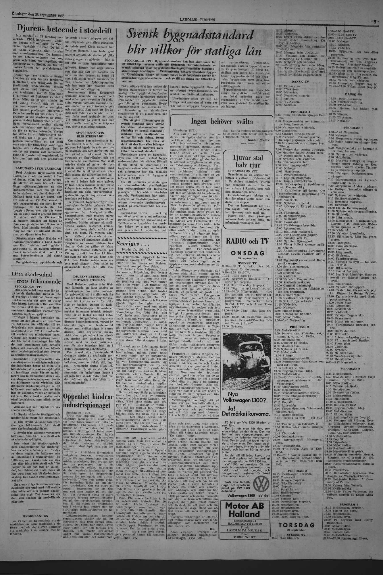 Laholms Tidning Onsdag 28 september 1966, sida 7