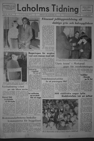 Förstasidan, Torsdag 29 december 1966