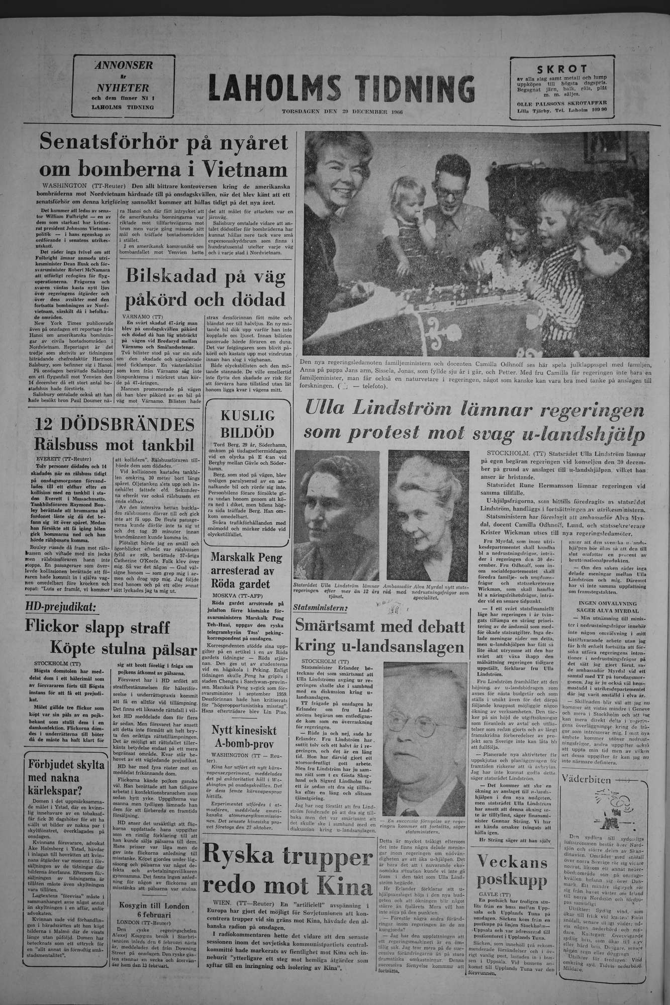 Laholms Tidning Torsdag 29 december 1966, sida 8