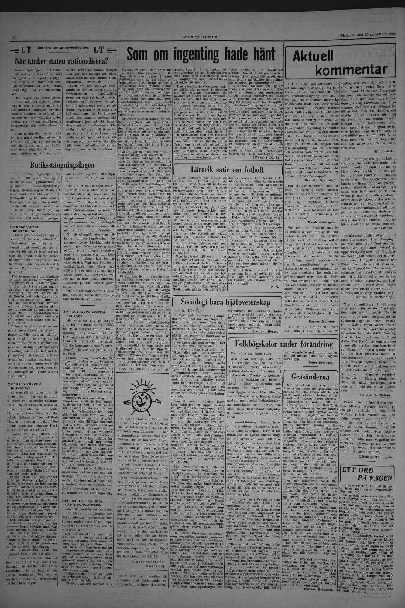 Laholms Tidning Tisdag 29 november 1966, sida 4