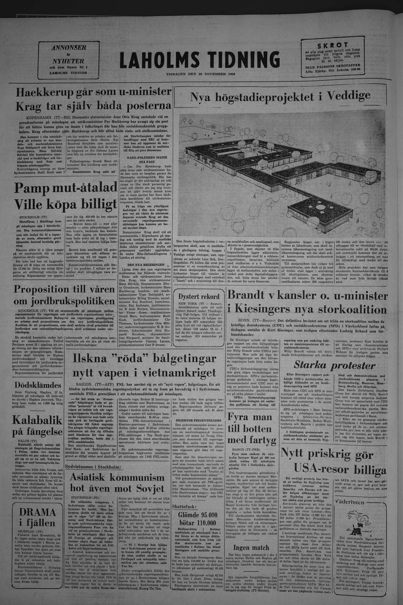 Laholms Tidning Tisdag 29 november 1966, sida 8