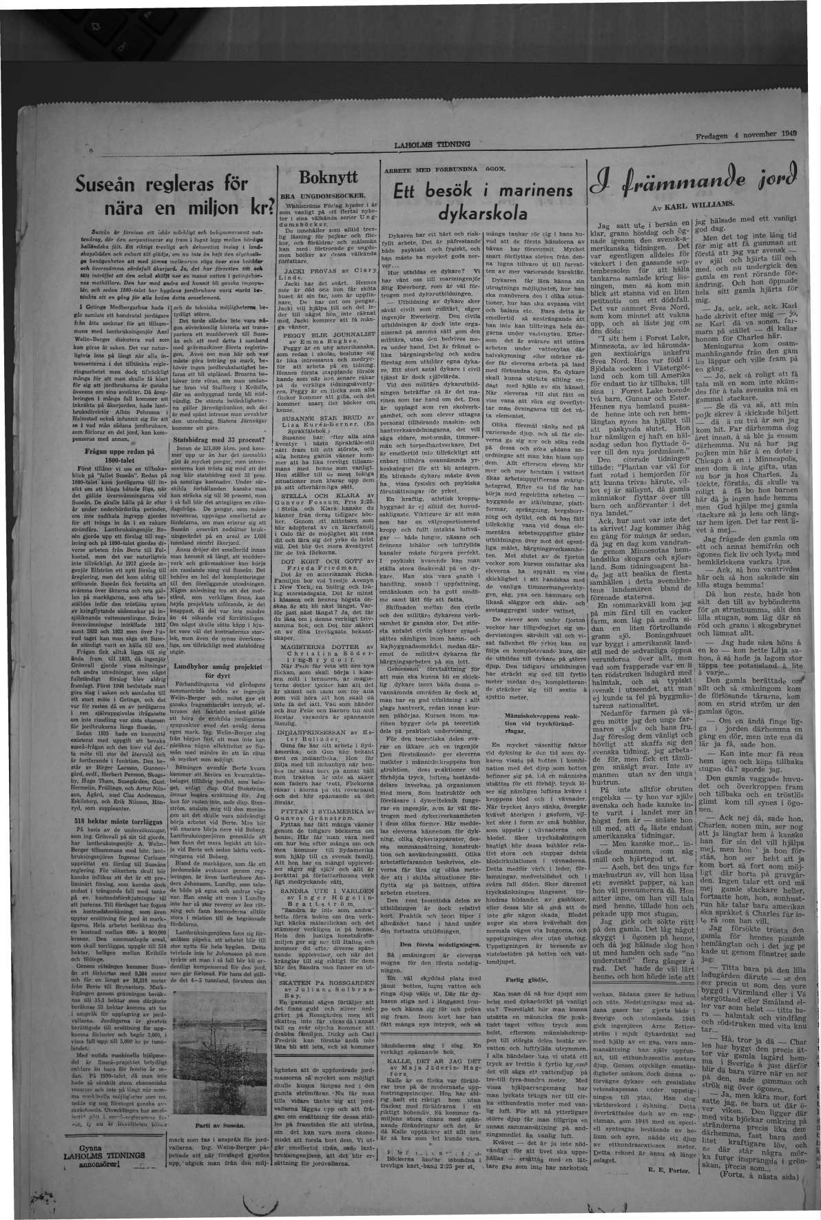 Laholms Tidning Fredag 4 november 1949, sida 6