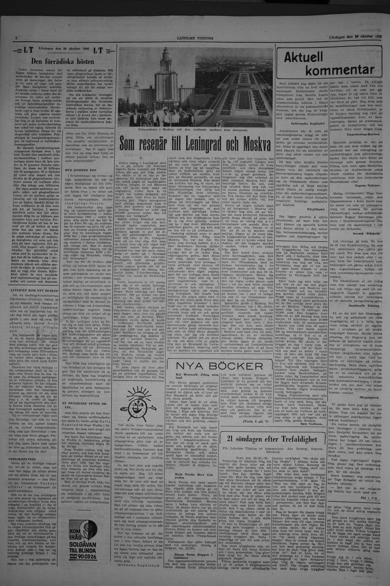 Laholms Tidning Lördag 29 oktober 1966, sida 4