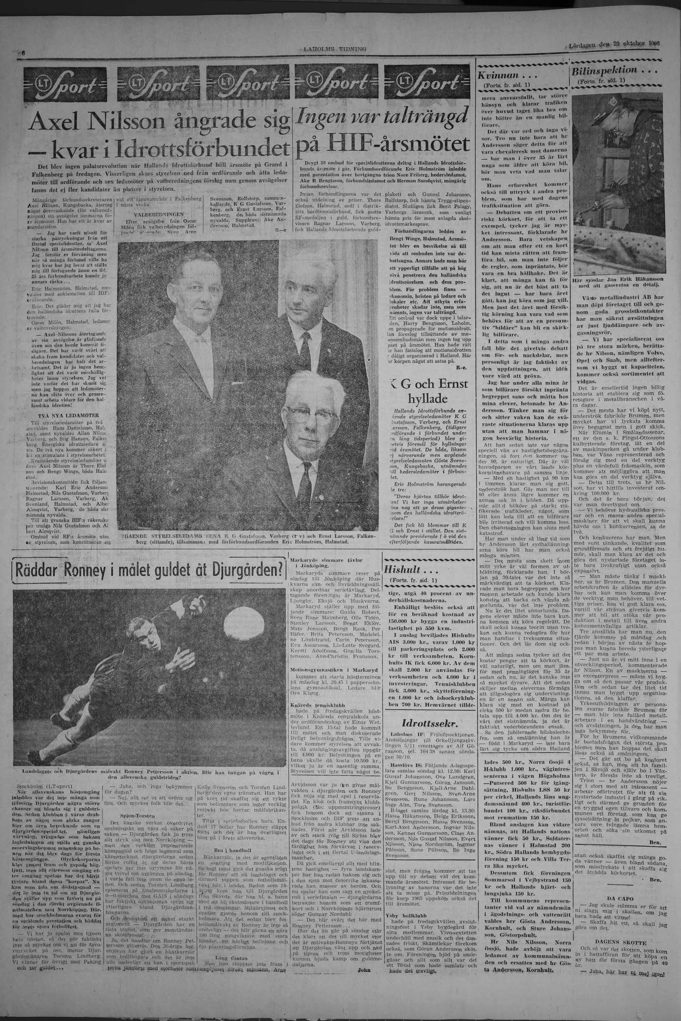 Laholms Tidning Lördag 29 oktober 1966, sida 6