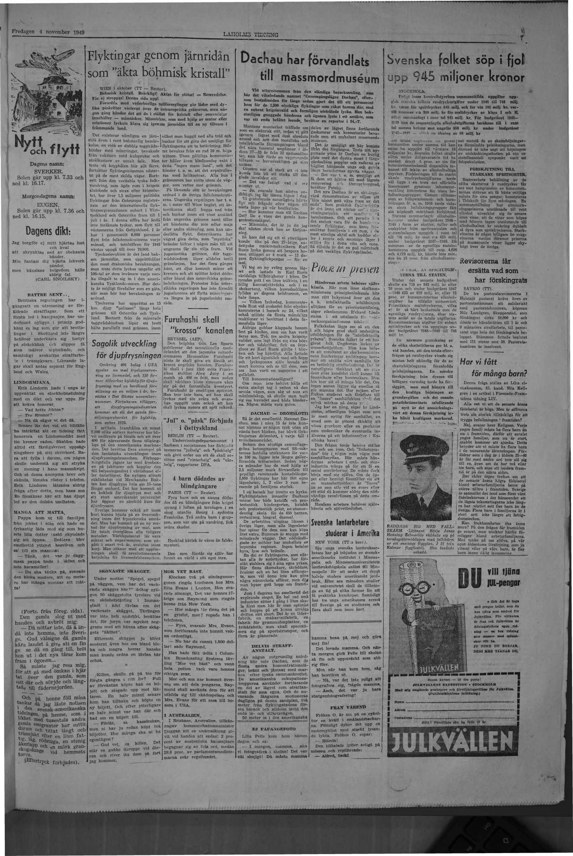 Laholms Tidning Fredag 4 november 1949, sida 7