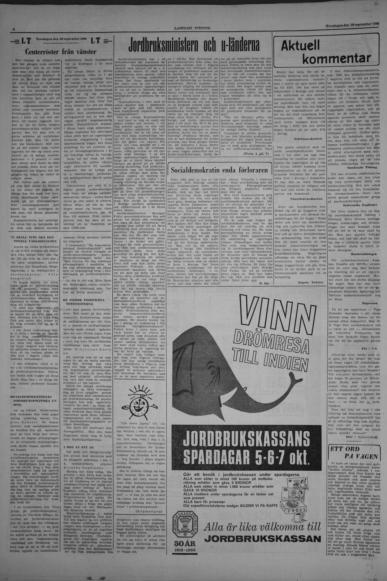 Laholms Tidning Torsdag 29 september 1966, sida 4