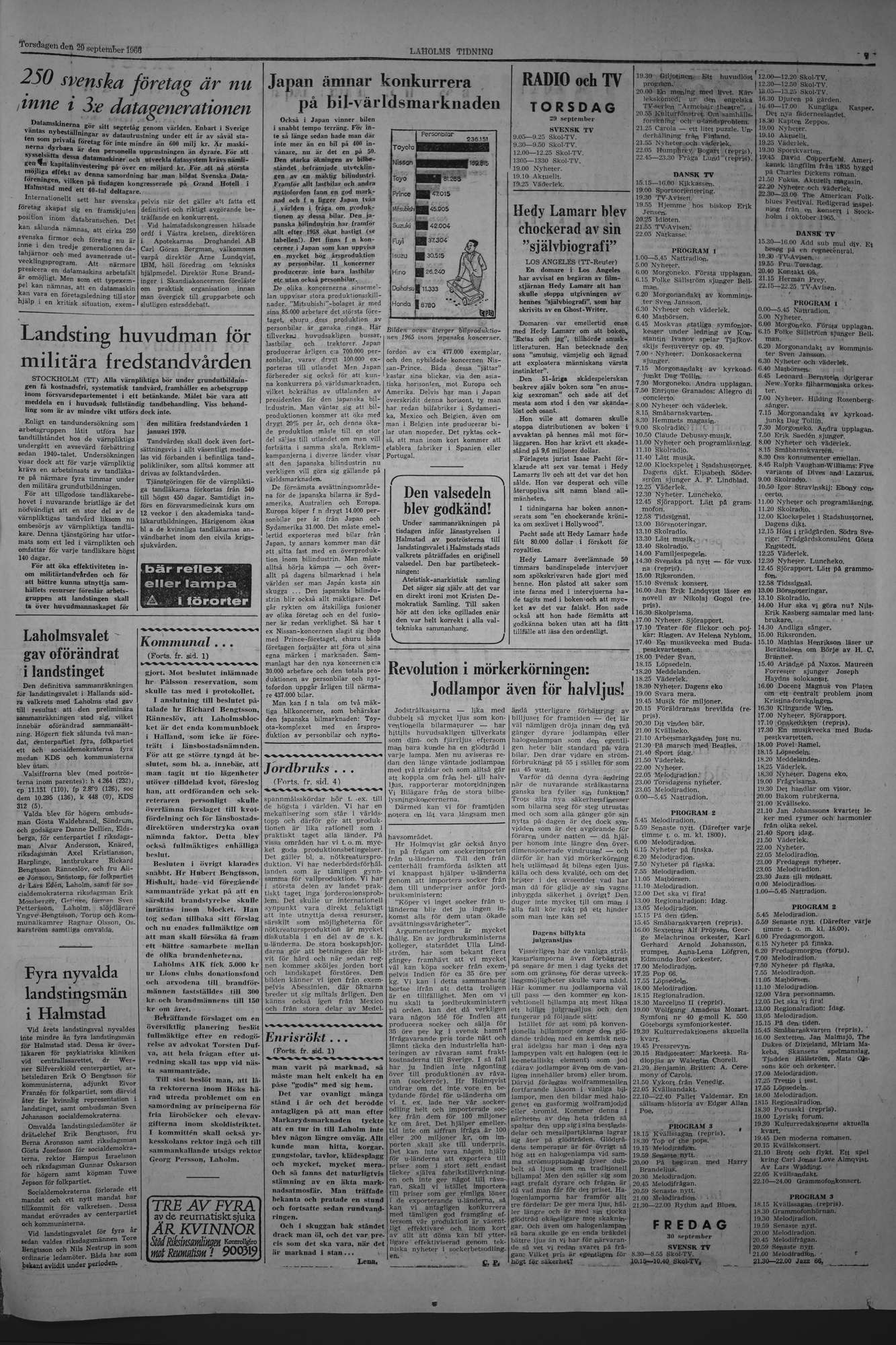 Laholms Tidning Torsdag 29 september 1966, sida 7