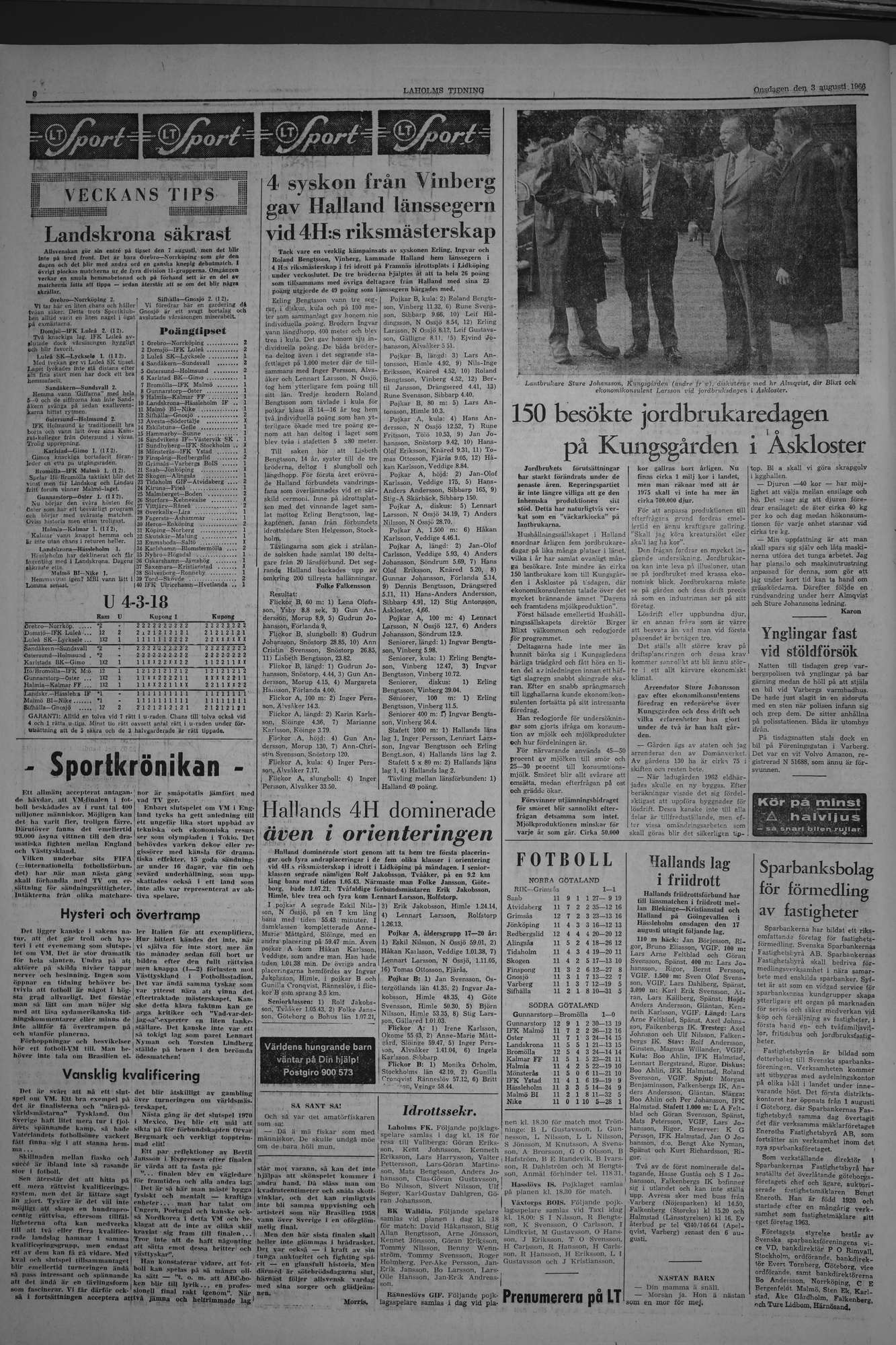 Laholms Tidning Onsdag 3 augusti 1966, sida 6