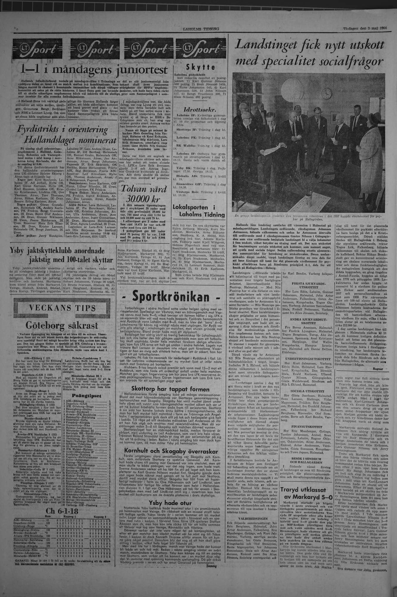 Laholms Tidning Tisdag 3 maj 1966, sida 6