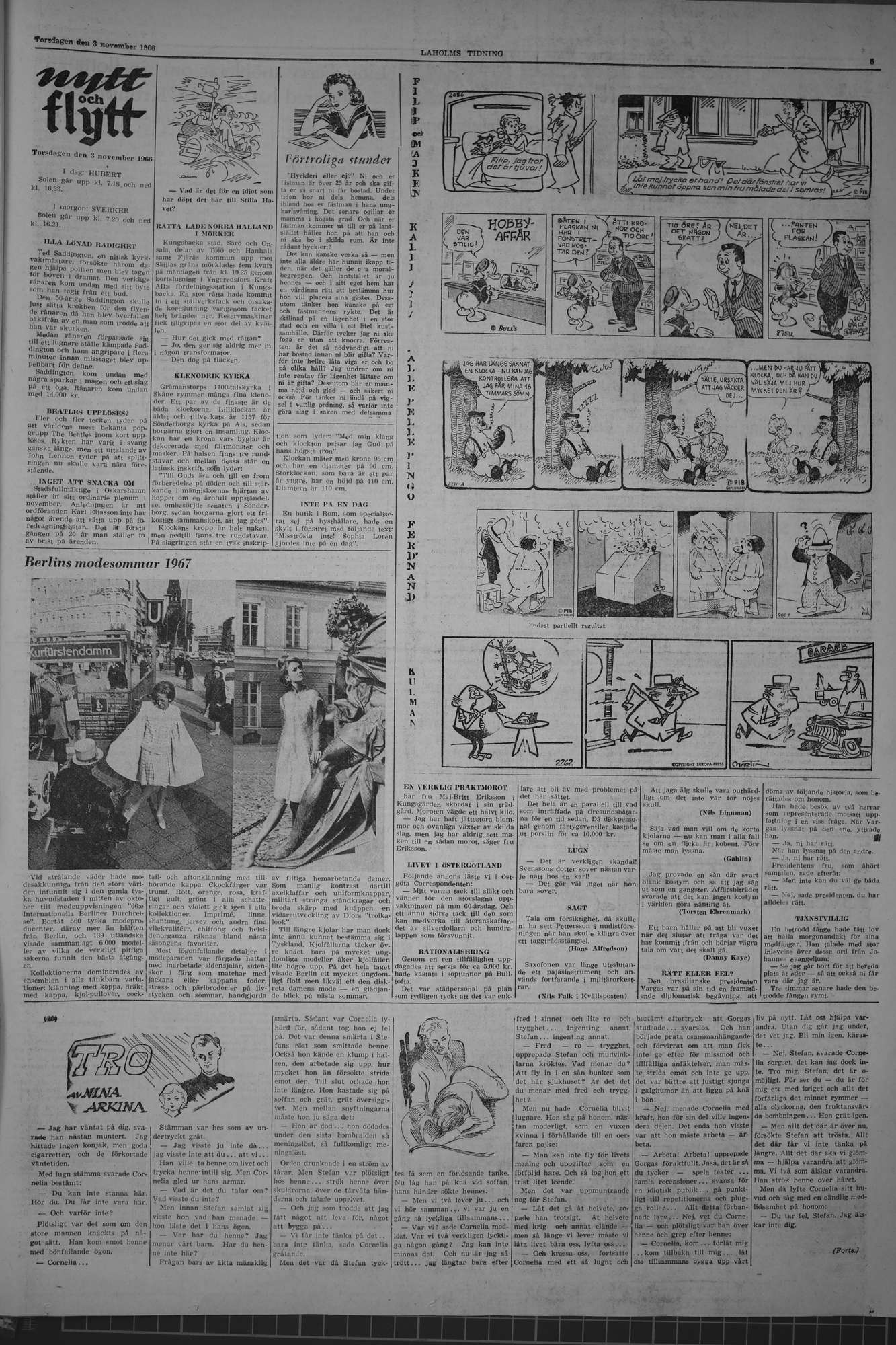 Laholms Tidning Torsdag 3 november 1966, sida 5