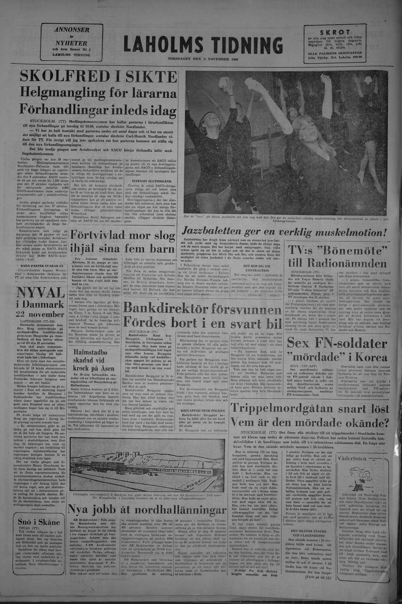 Laholms Tidning Torsdag 3 november 1966, sida 8