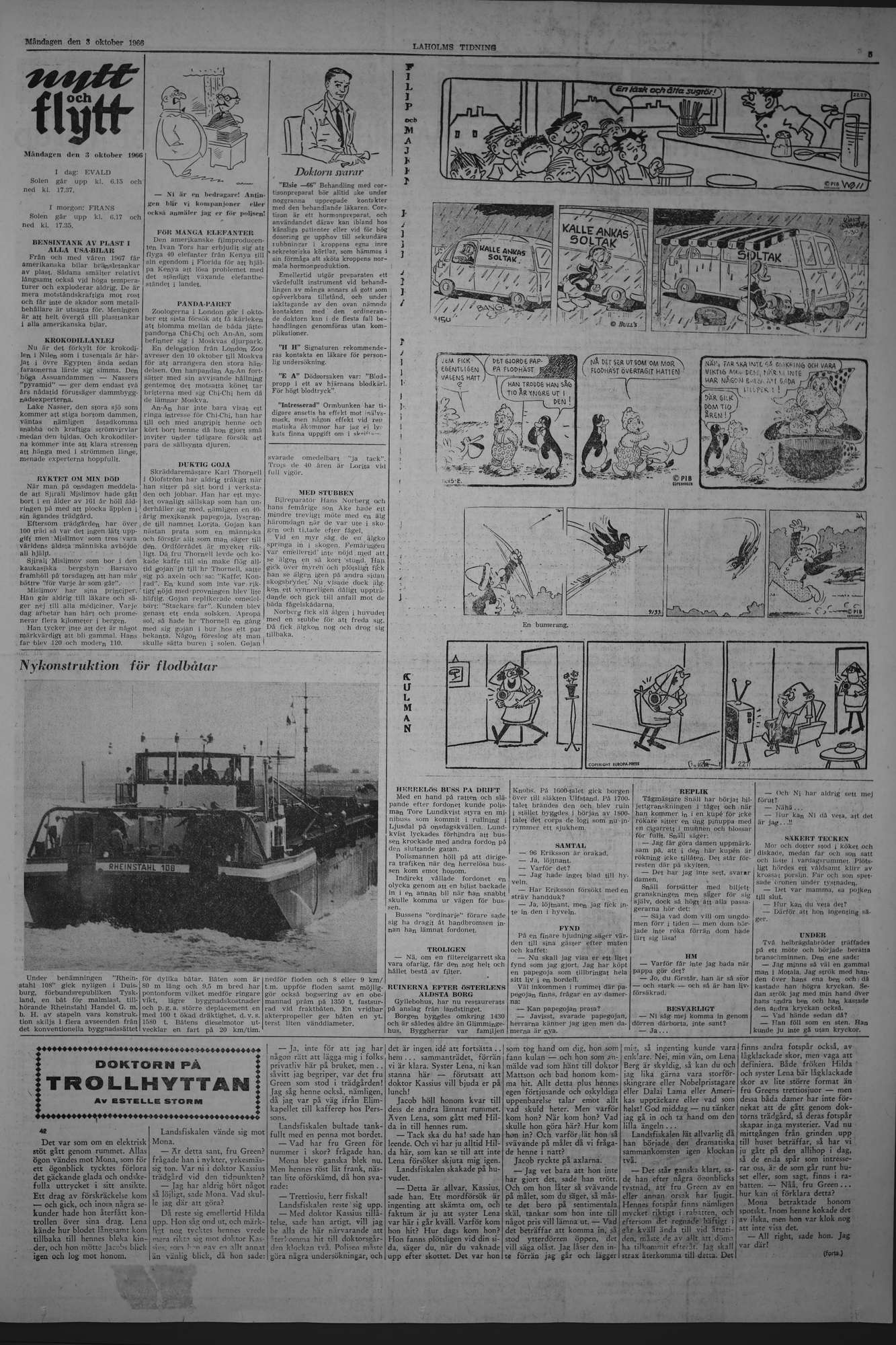 Laholms Tidning Måndag 3 oktober 1966, sida 5