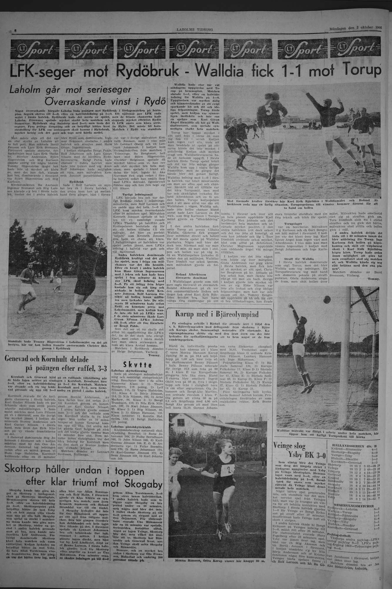 Laholms Tidning Måndag 3 oktober 1966, sida 6