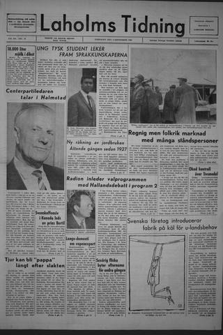 Förstasidan, Lördag 3 september 1966