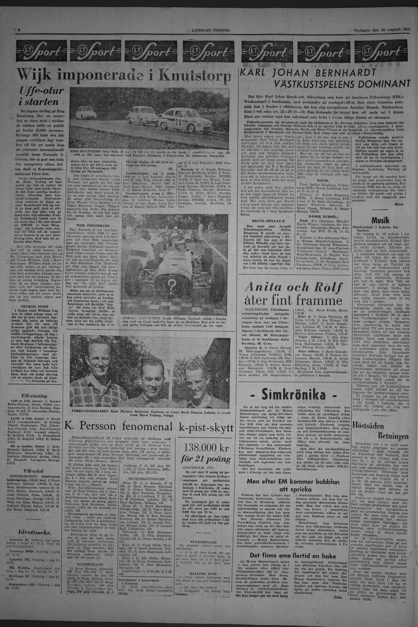 Laholms Tidning Tisdag 30 augusti 1966, sida 6