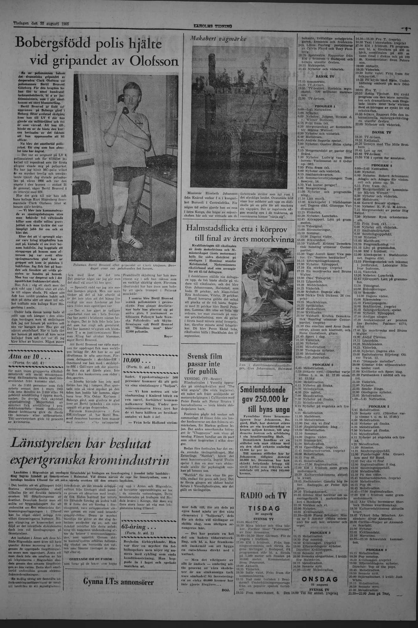 Laholms Tidning Tisdag 30 augusti 1966, sida 7