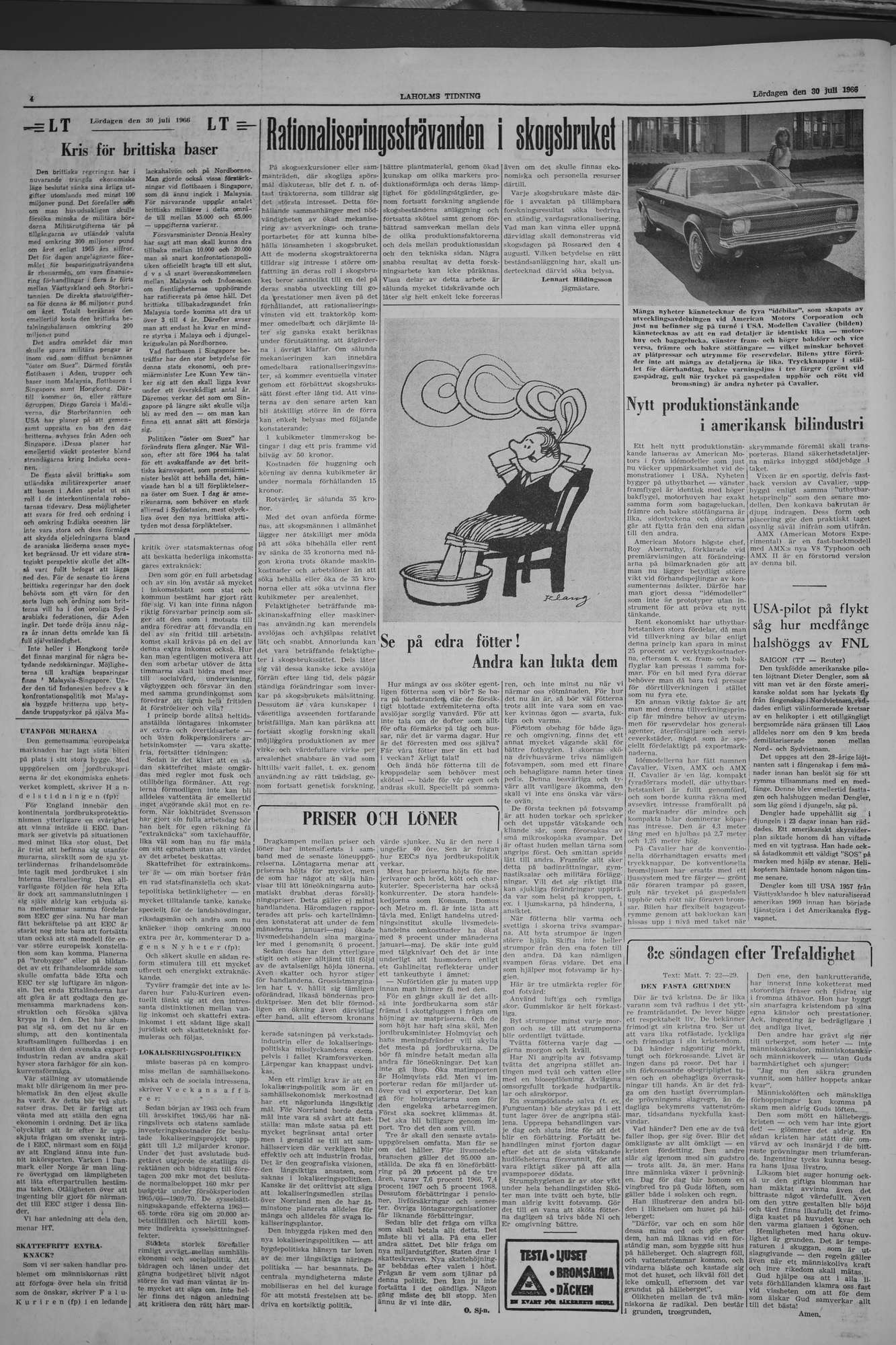 Laholms Tidning Lördag 30 juli 1966, sida 4