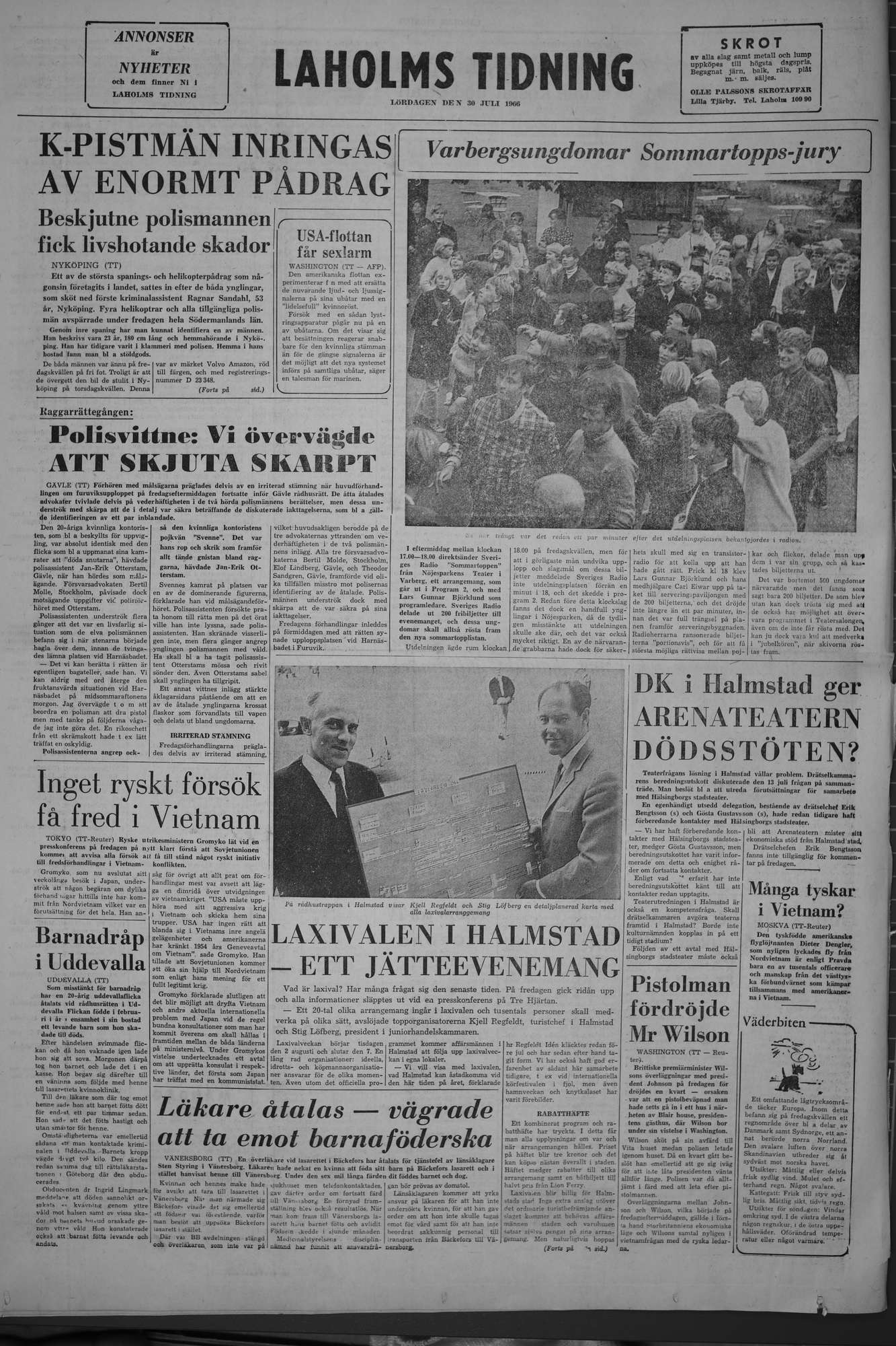 Laholms Tidning Lördag 30 juli 1966, sida 8