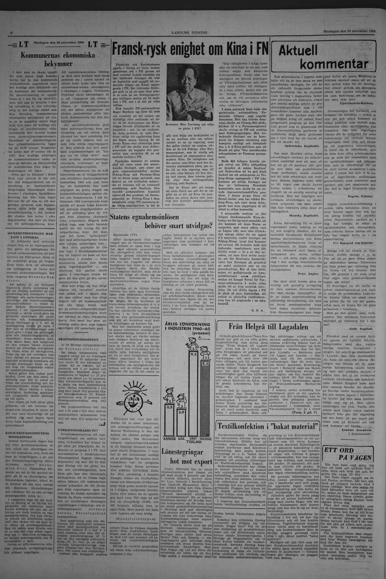 Laholms Tidning Onsdag 30 november 1966, sida 4