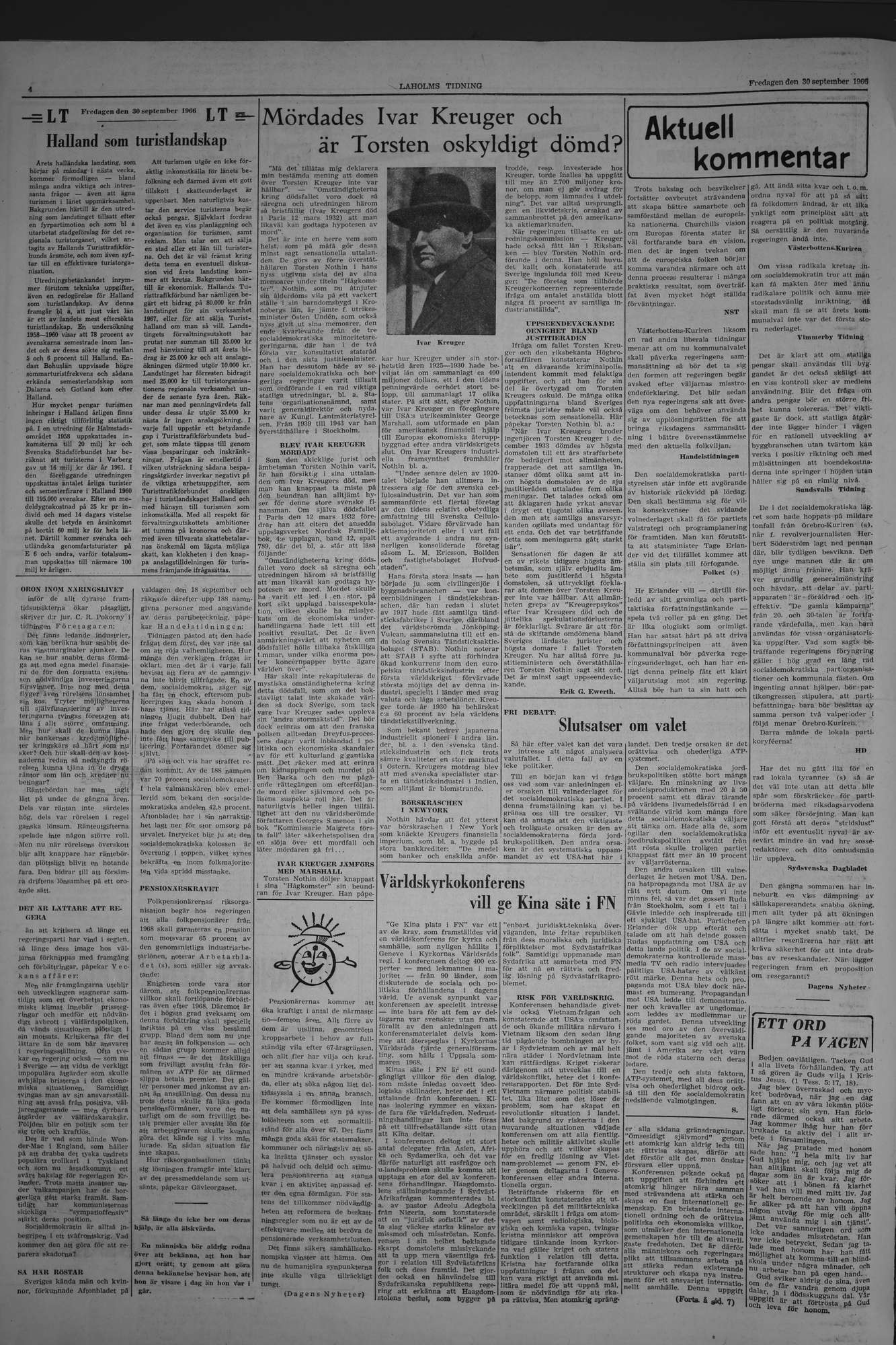 Laholms Tidning Fredag 30 september 1966, sida 4