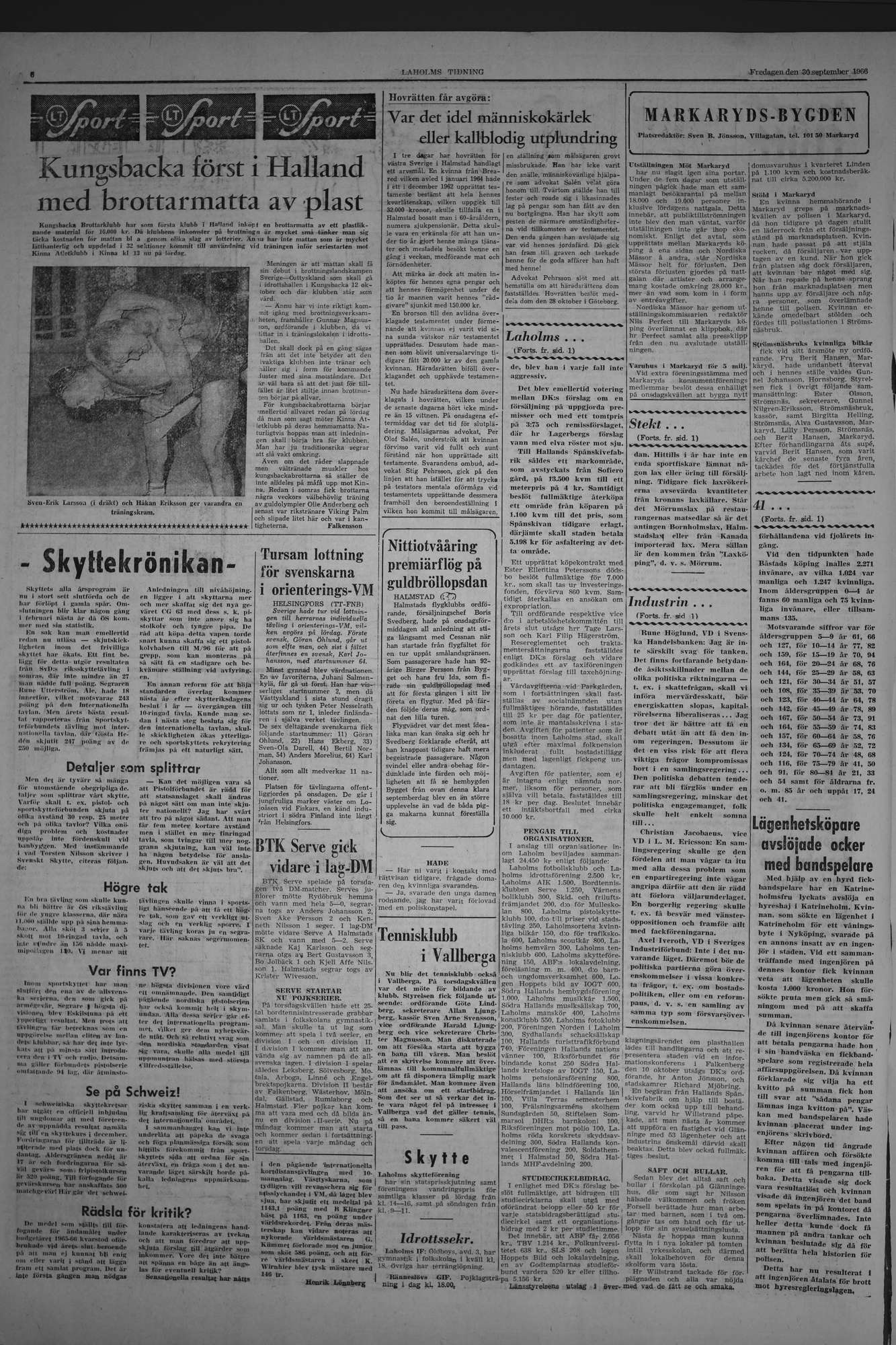 Laholms Tidning Fredag 30 september 1966, sida 6