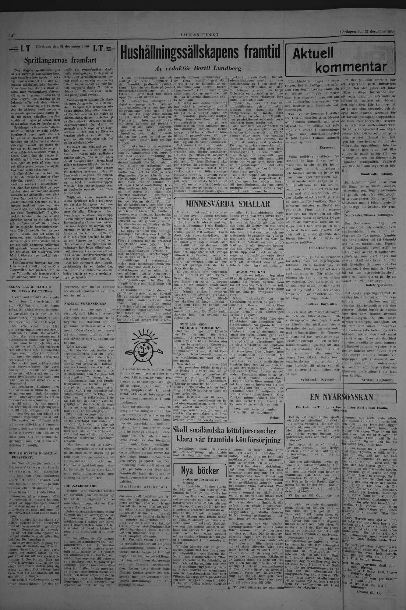 Laholms Tidning Lördag 31 december 1966, sida 4