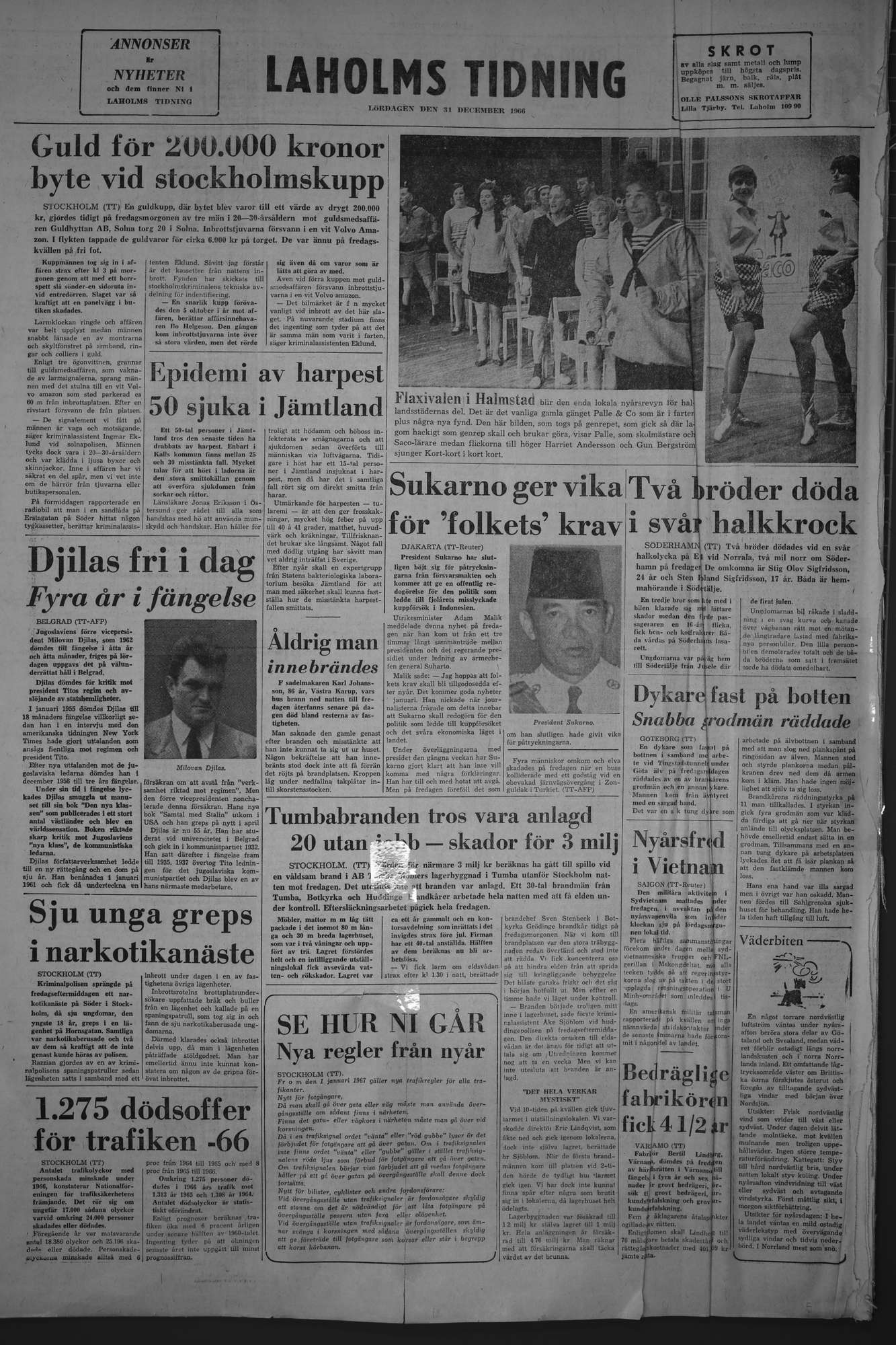Laholms Tidning Lördag 31 december 1966, sida 8