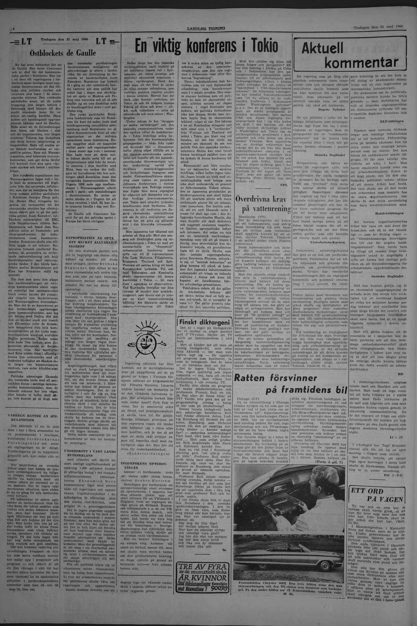 Laholms Tidning Tisdag 31 maj 1966, sida 4