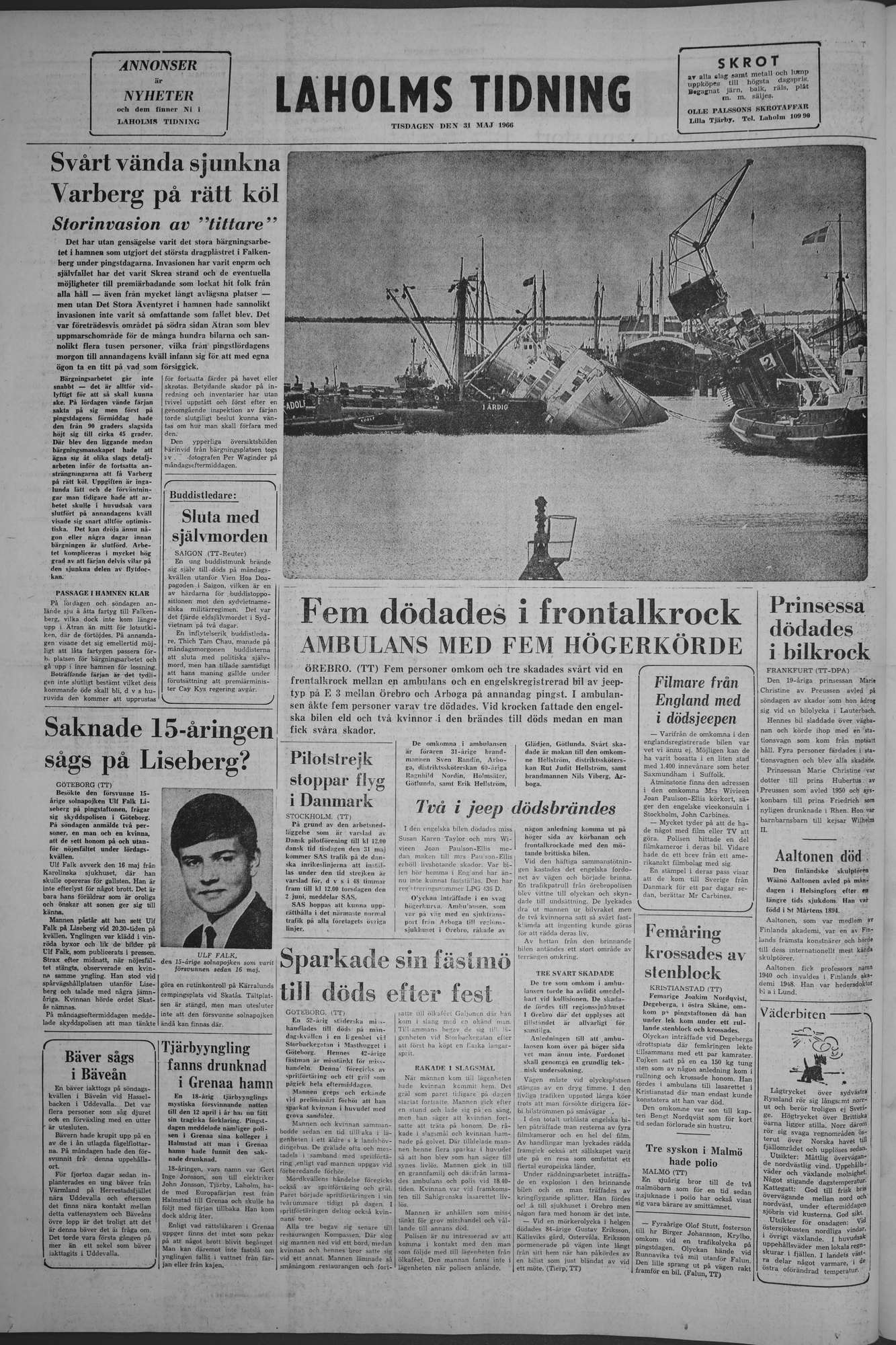 Laholms Tidning Tisdag 31 maj 1966, sida 8