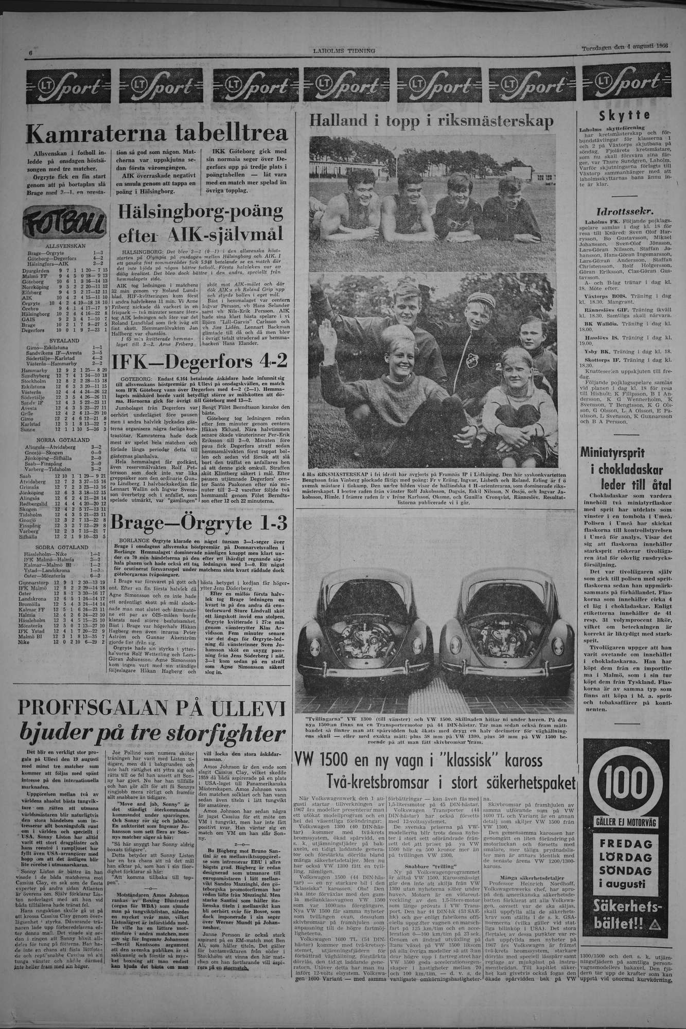 Laholms Tidning Torsdag 4 augusti 1966, sida 6