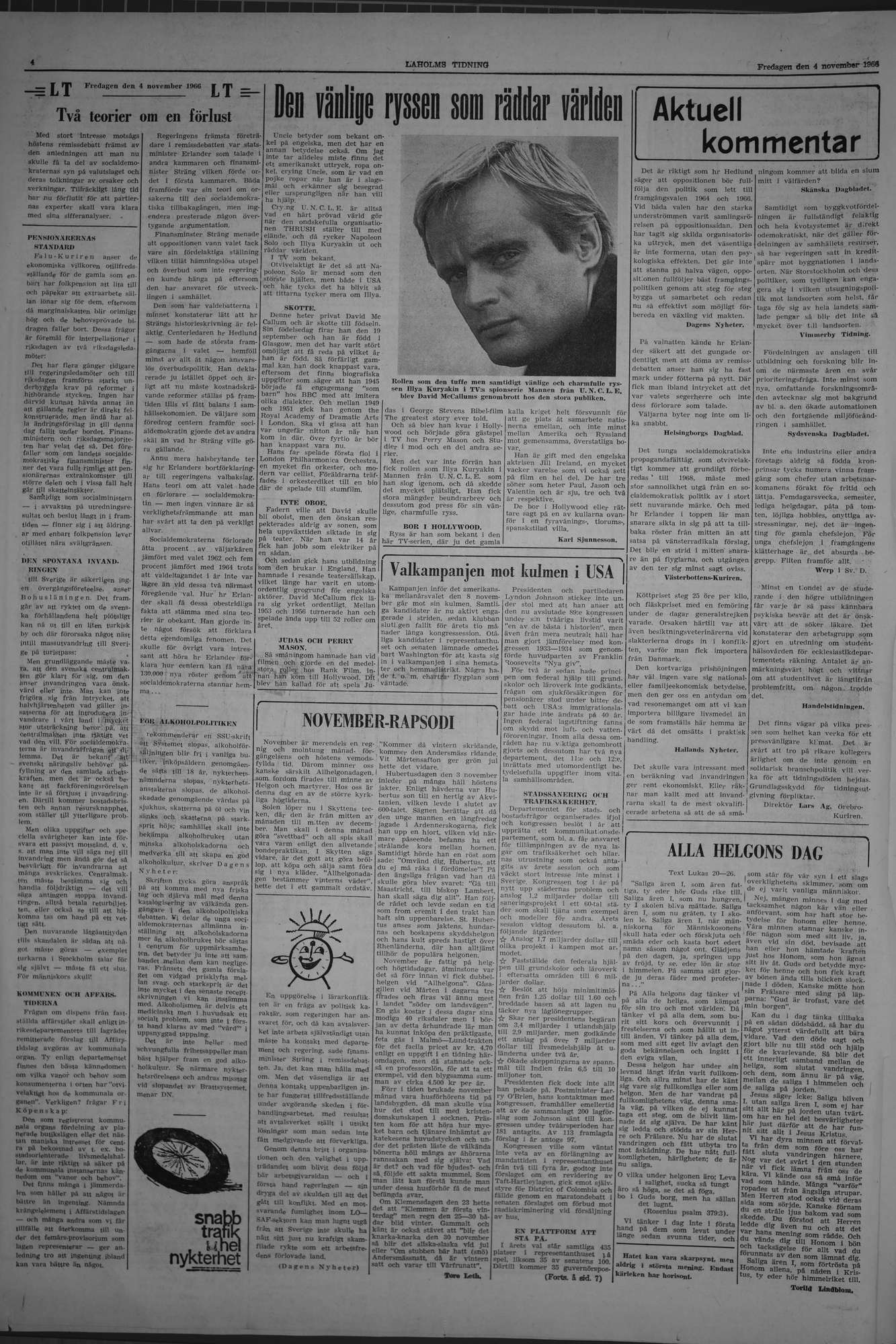 Laholms Tidning Fredag 4 november 1966, sida 4