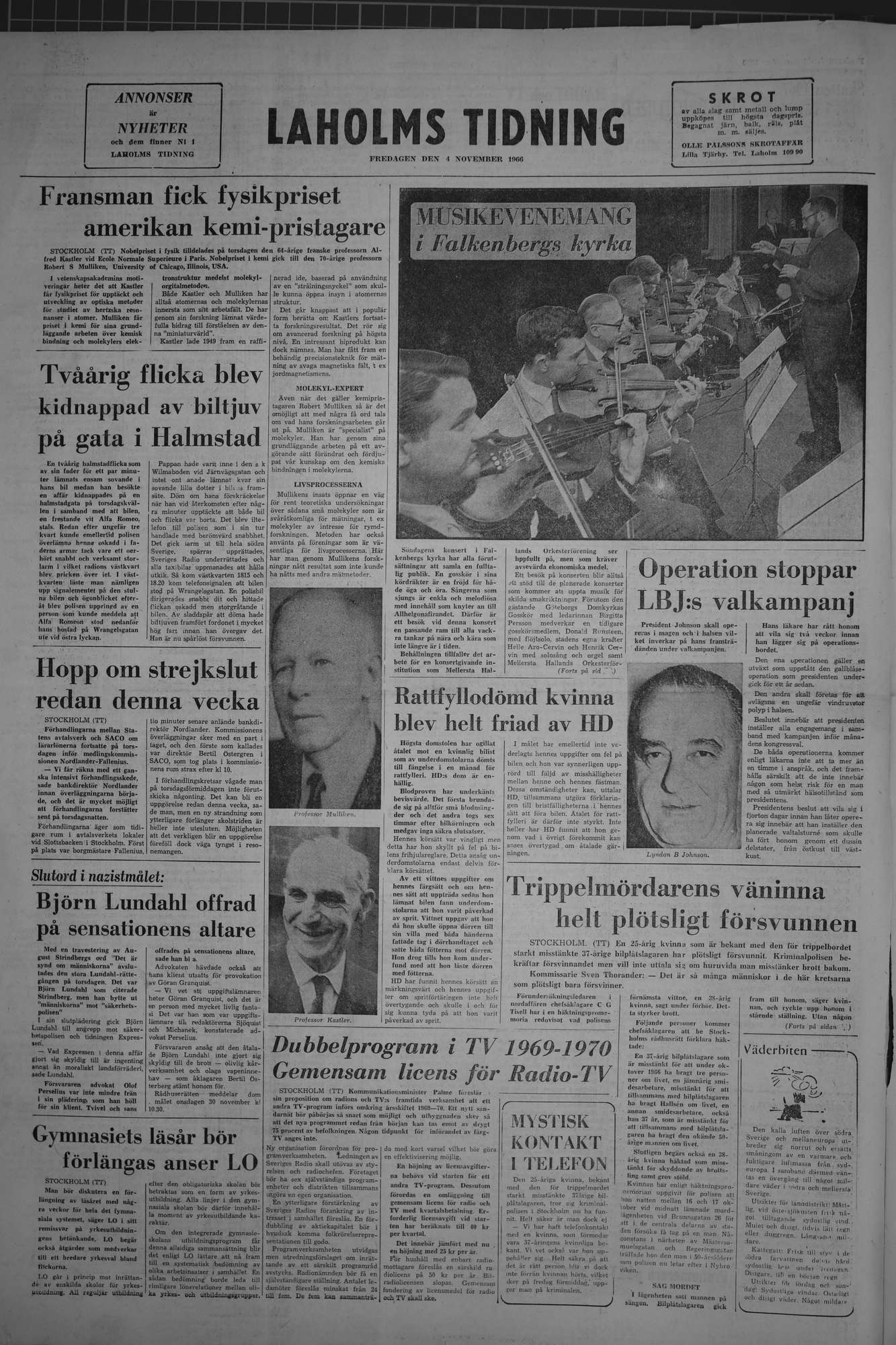 Laholms Tidning Fredag 4 november 1966, sida 8