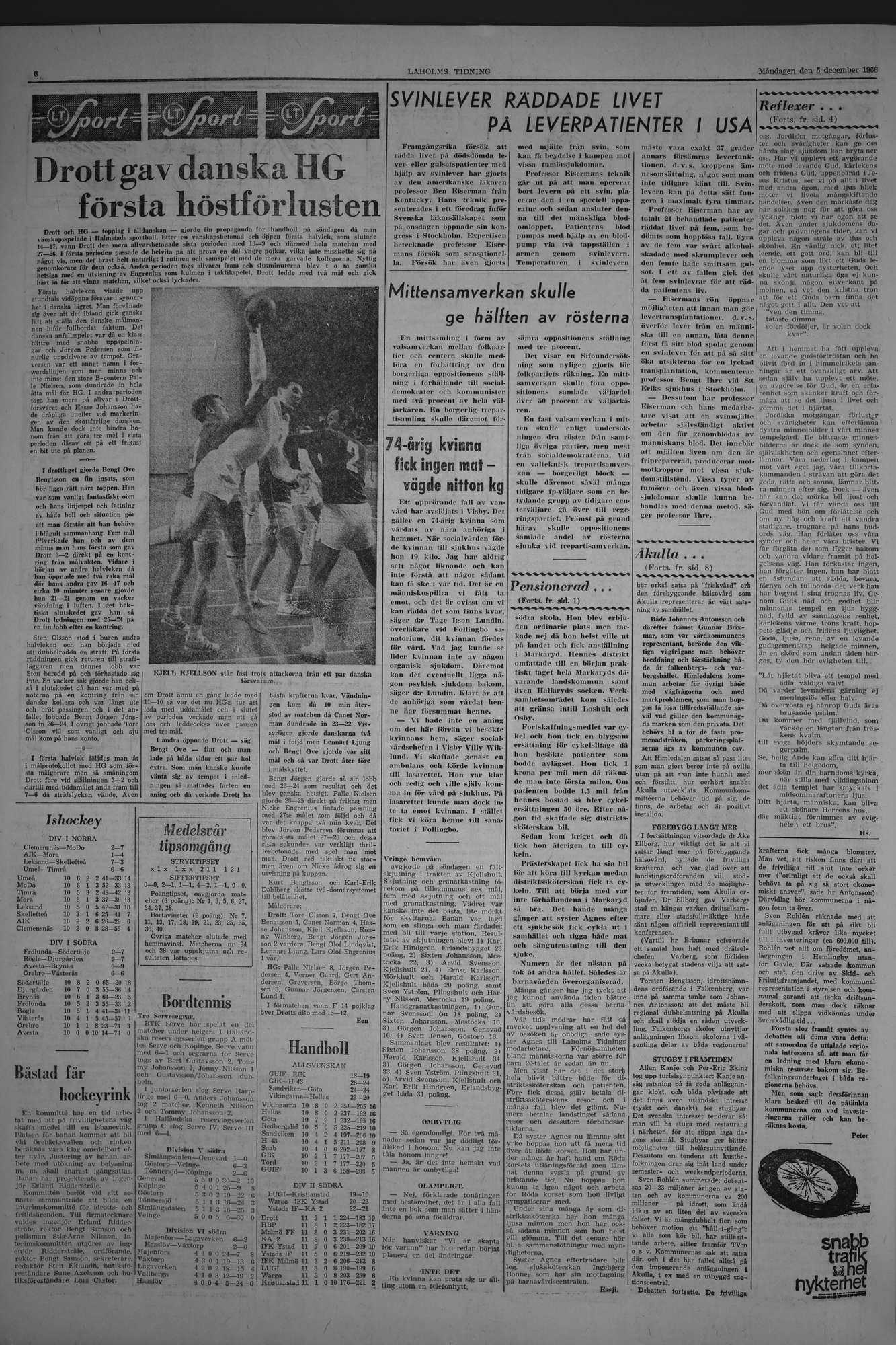 Laholms Tidning Måndag 5 december 1966, sida 6