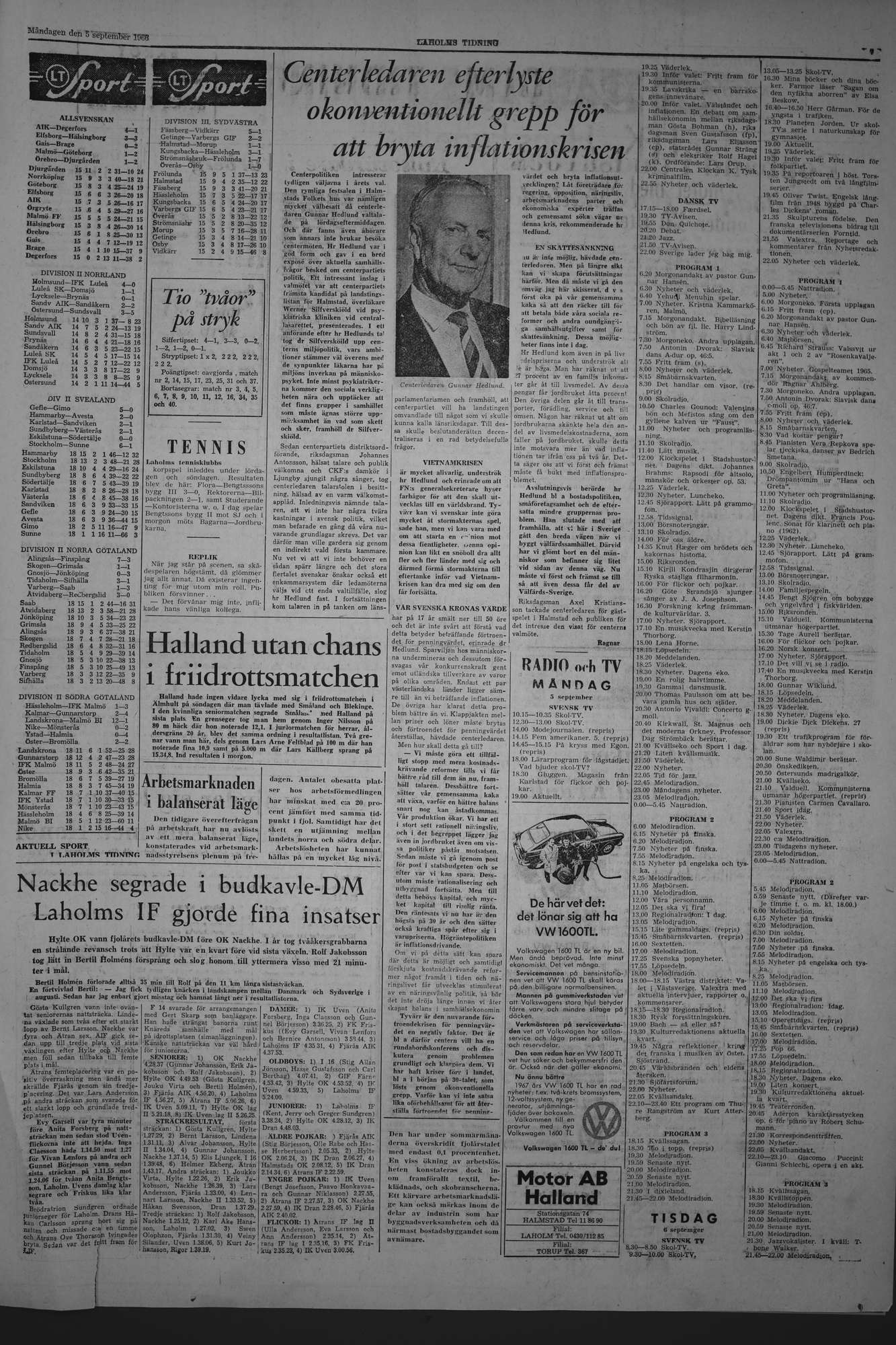Laholms Tidning Måndag 5 september 1966, sida 7