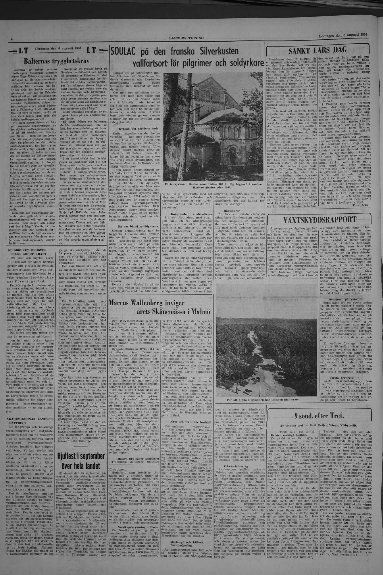 Laholms Tidning Lördag 6 augusti 1966, sida 4