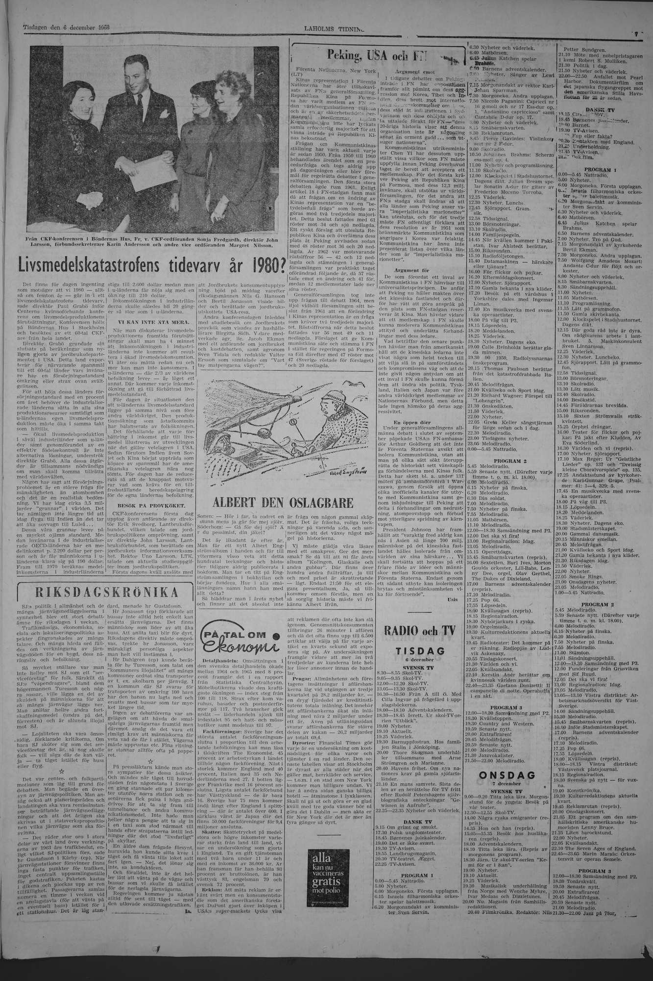 Laholms Tidning Tisdag 6 december 1966, sida 7