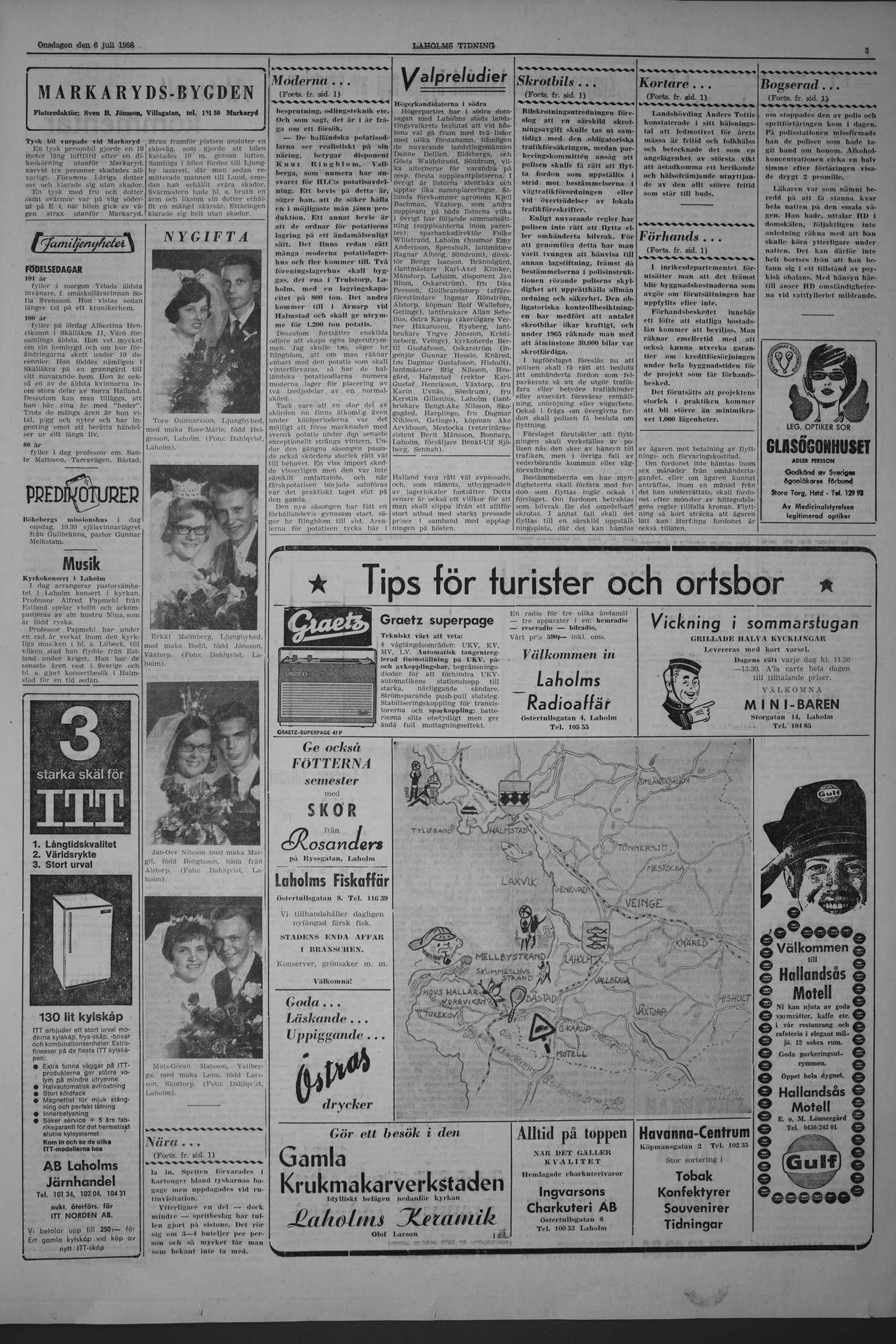 Laholms Tidning Onsdag 6 juli 1966, sida 3