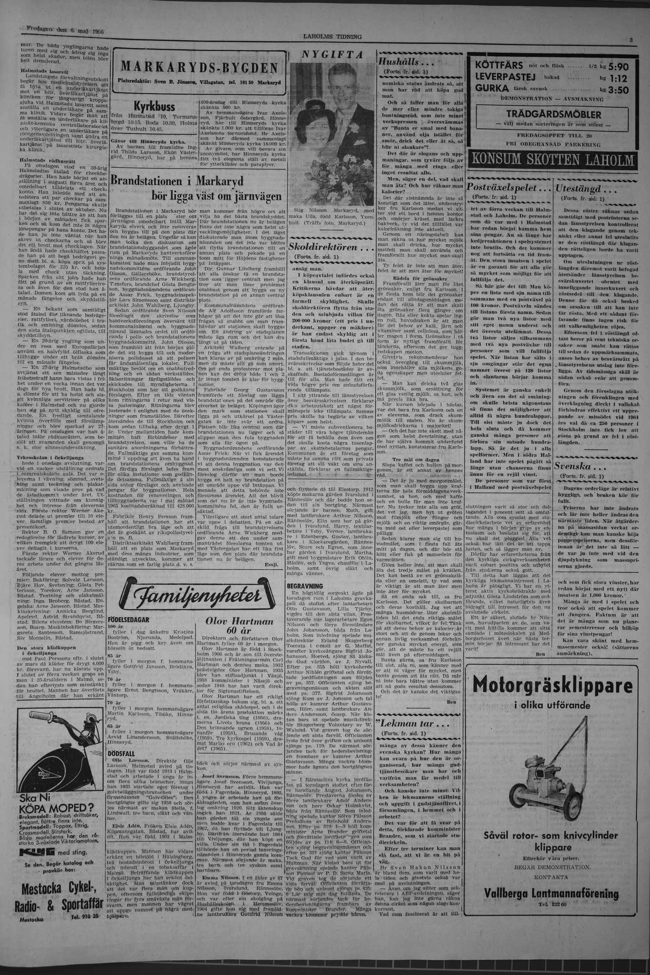 Laholms Tidning Fredag 6 maj 1966, sida 3