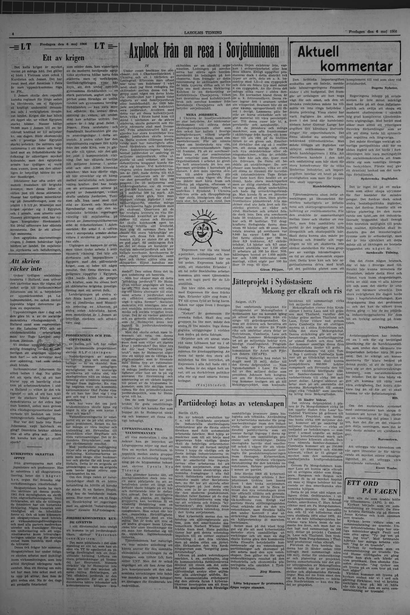 Laholms Tidning Fredag 6 maj 1966, sida 4