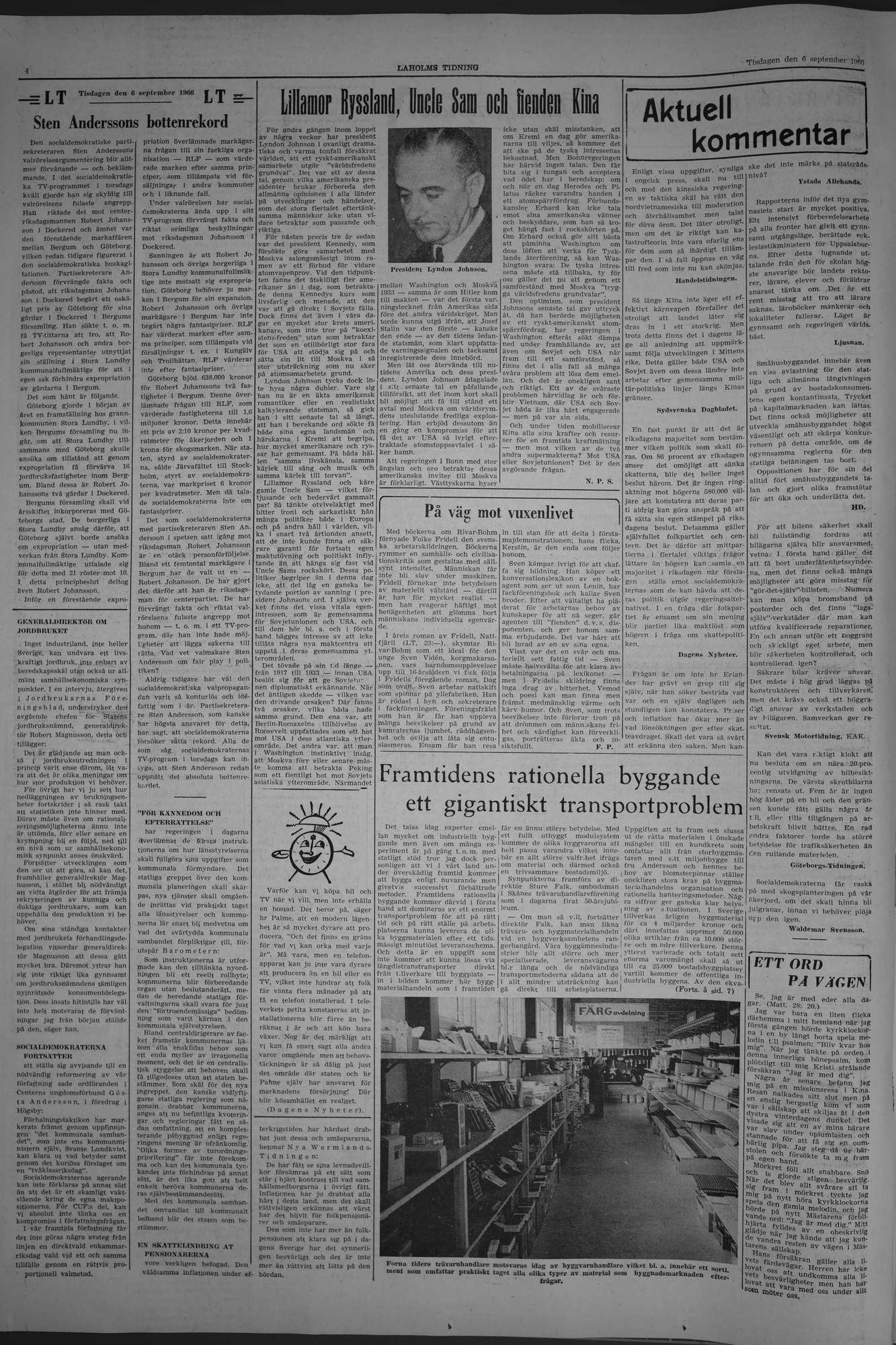 Laholms Tidning Tisdag 6 september 1966, sida 4