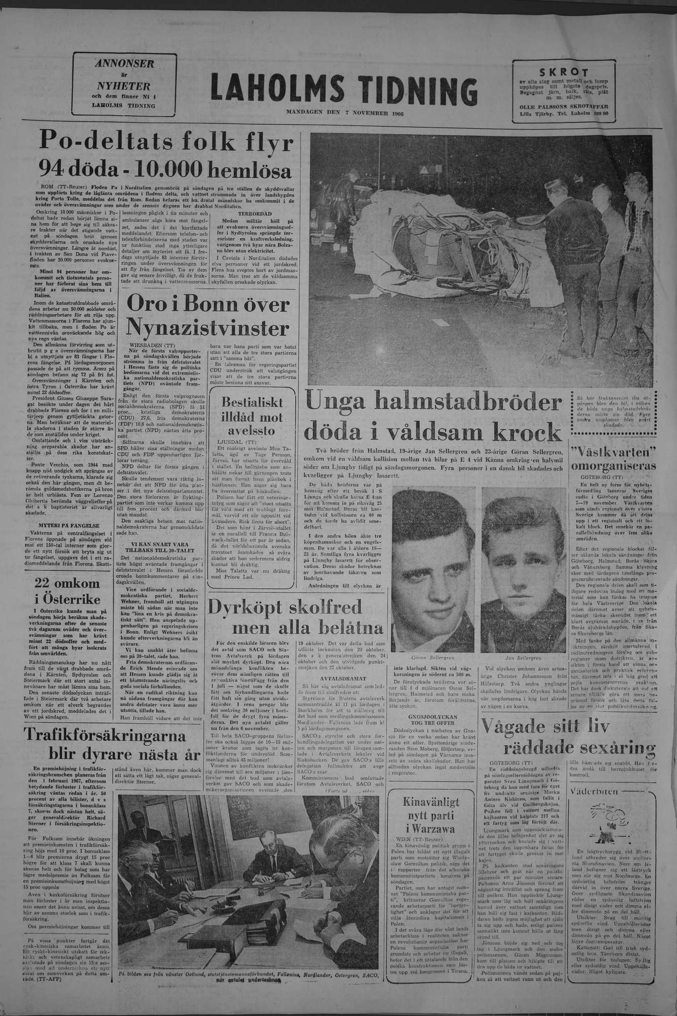 Laholms Tidning Måndag 7 november 1966, sida 8