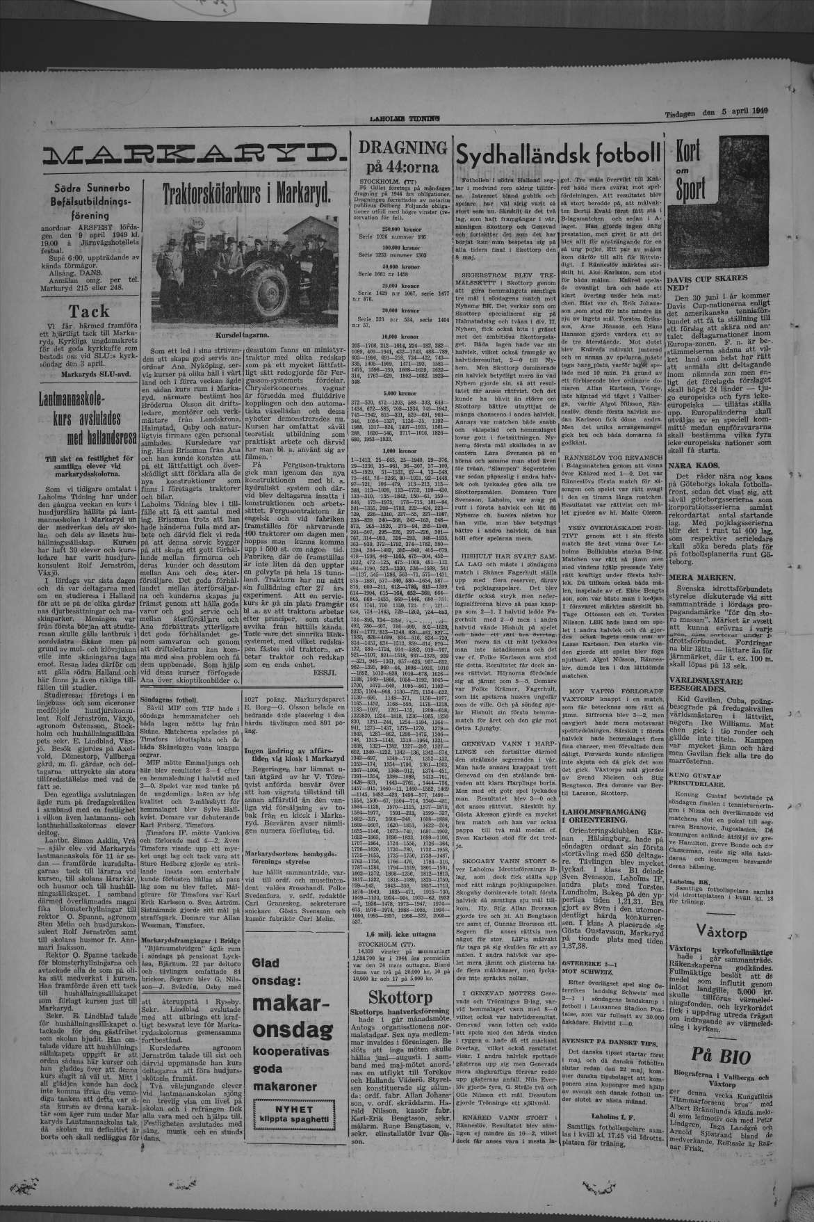 Laholms Tidning Tisdag 5 april 1949, sida 4